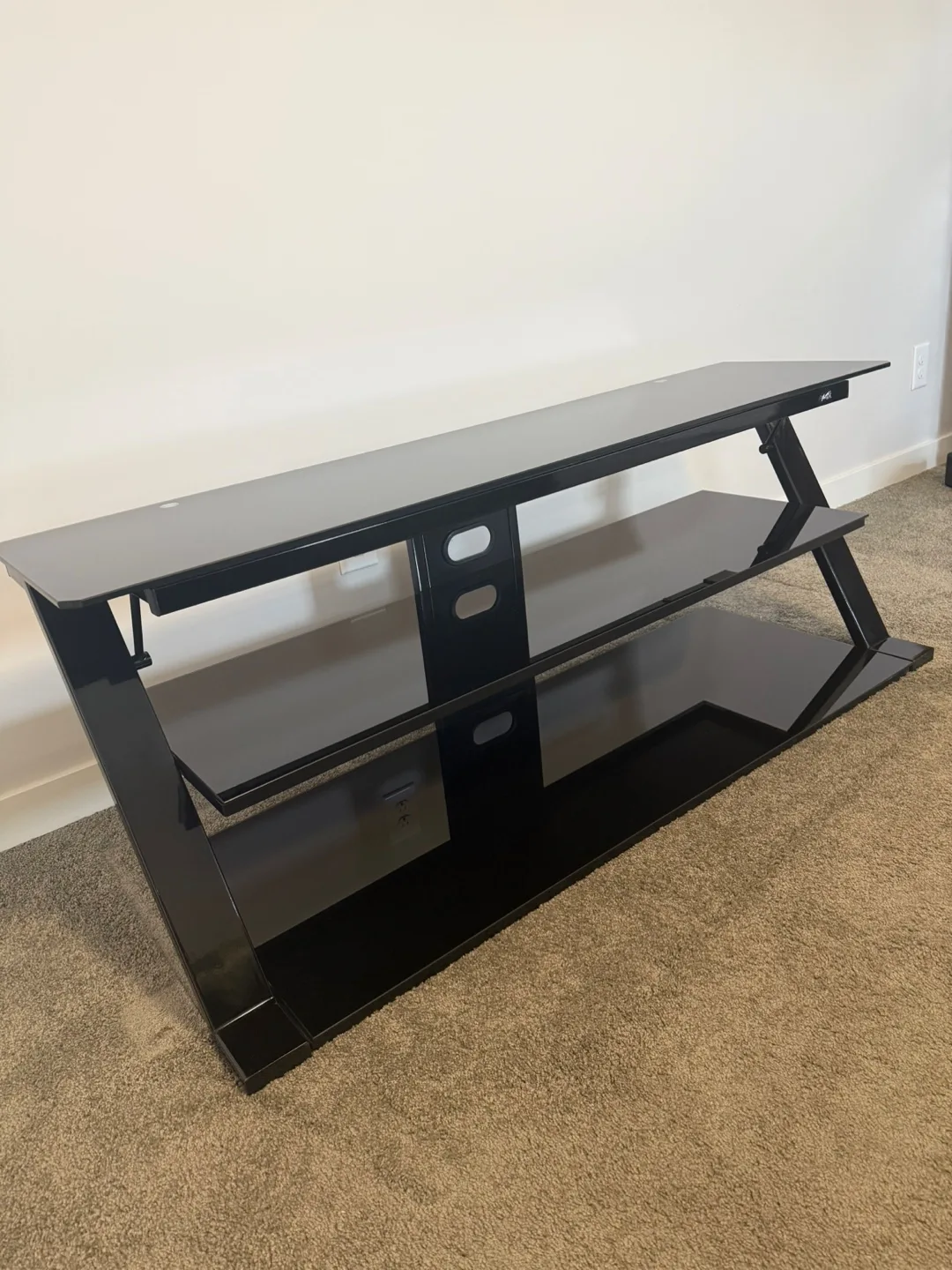 Modern Black Glass TV Stand – Excellent Condition image indicator(6)