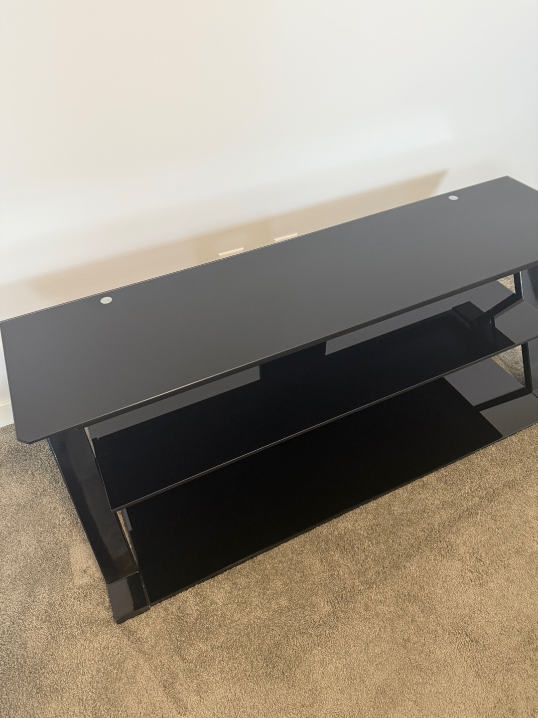 Modern Black Glass TV Stand – Excellent Condition - photo 4