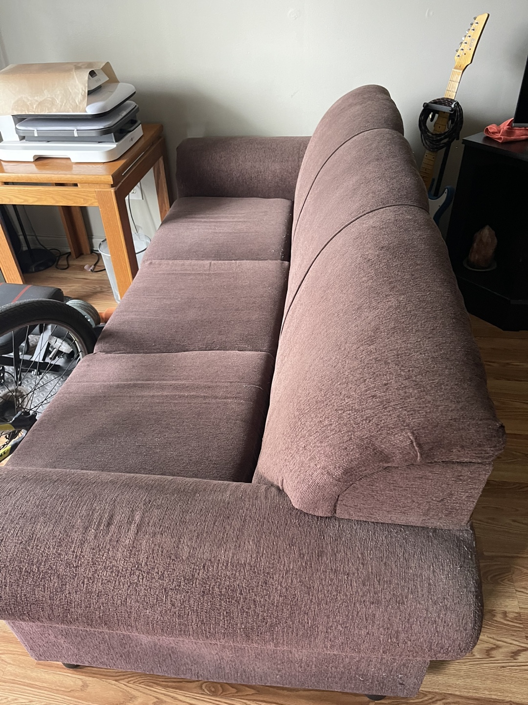 3 seaters Brown Fabric Sofa - photo 2