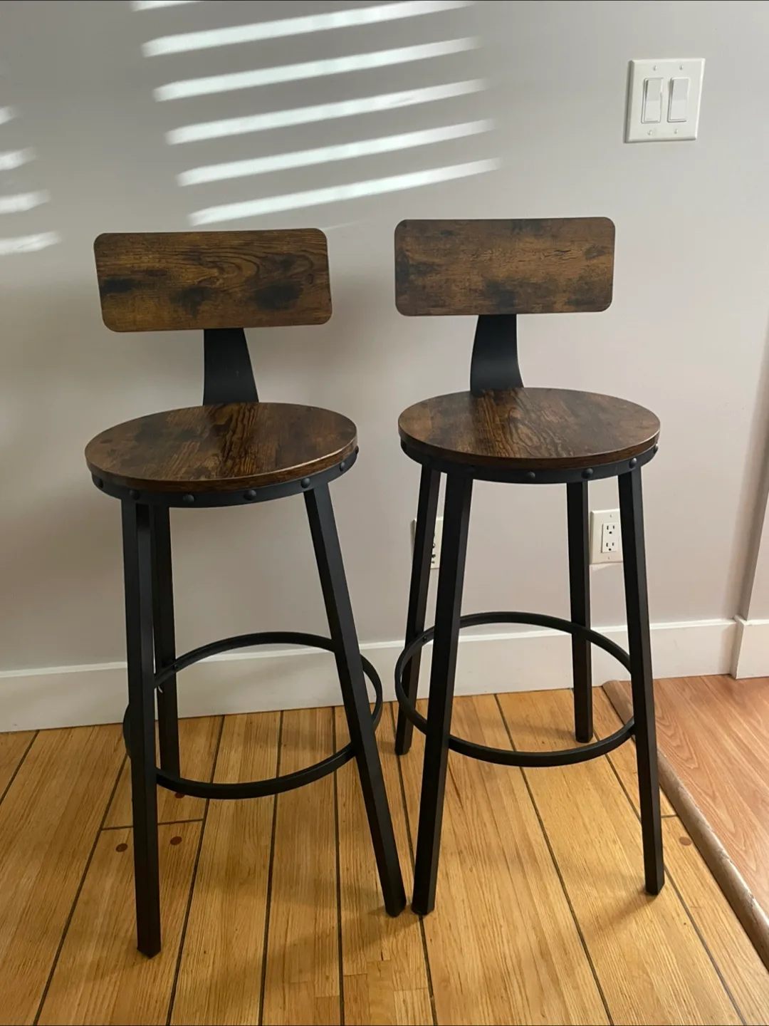 2 x Sturdy Industrial Design Bar Stools