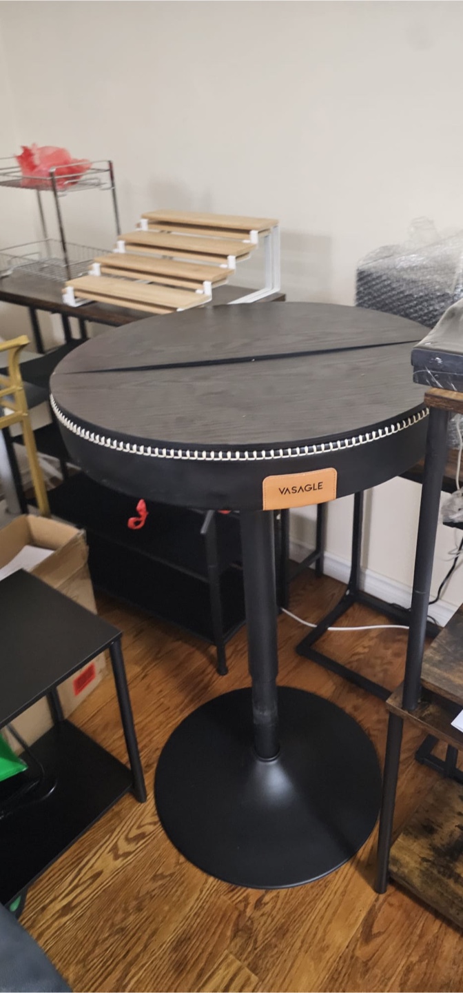 VASAGLE Round Adjustable Height Table