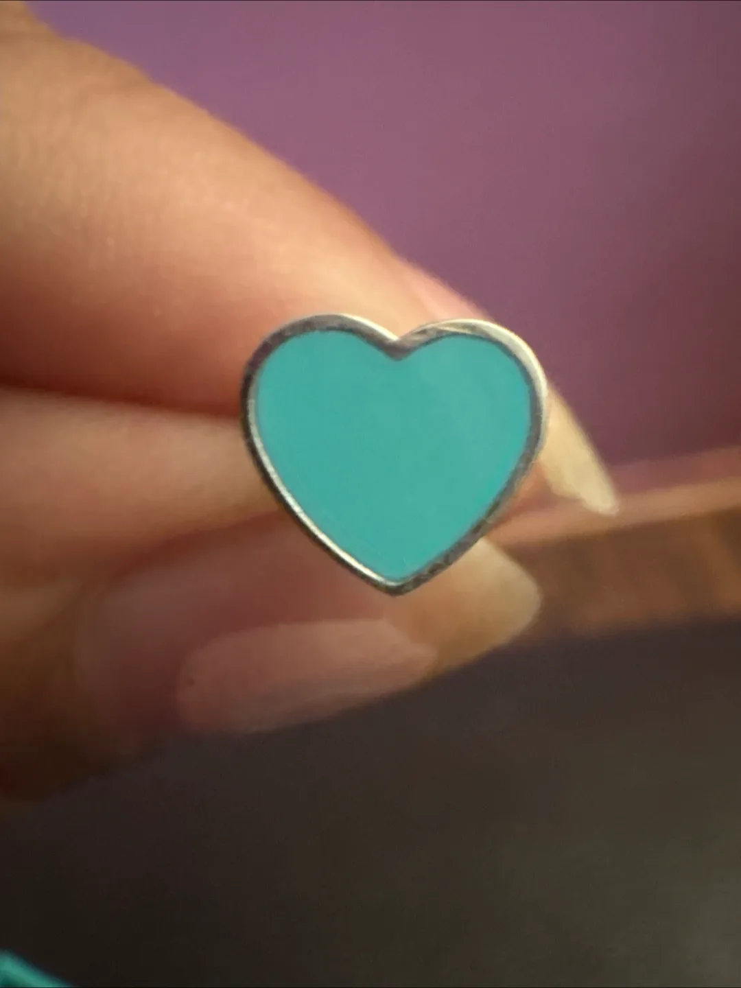 Tiffany Blue enamel silver SS Heart Earrings image indicator(4)