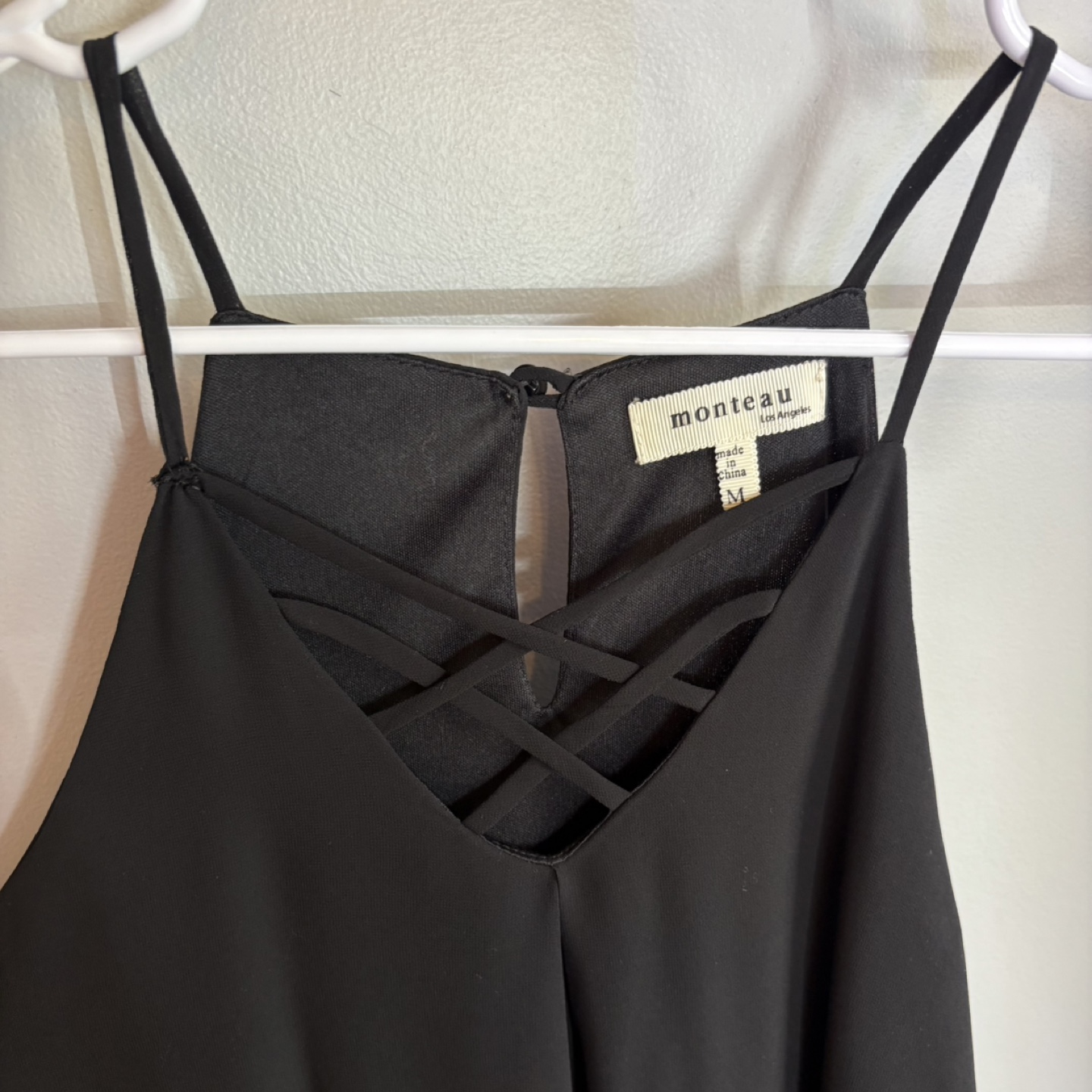 Monteau Black Sheath Dress with Crisscross Neckline Womens Sz M - photo 2