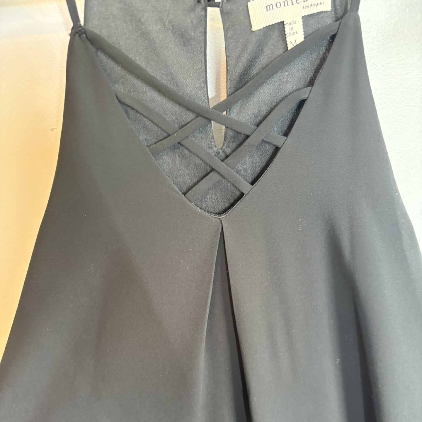 Monteau Black Sheath Dress with Crisscross Neckline Womens Sz M - photo 4