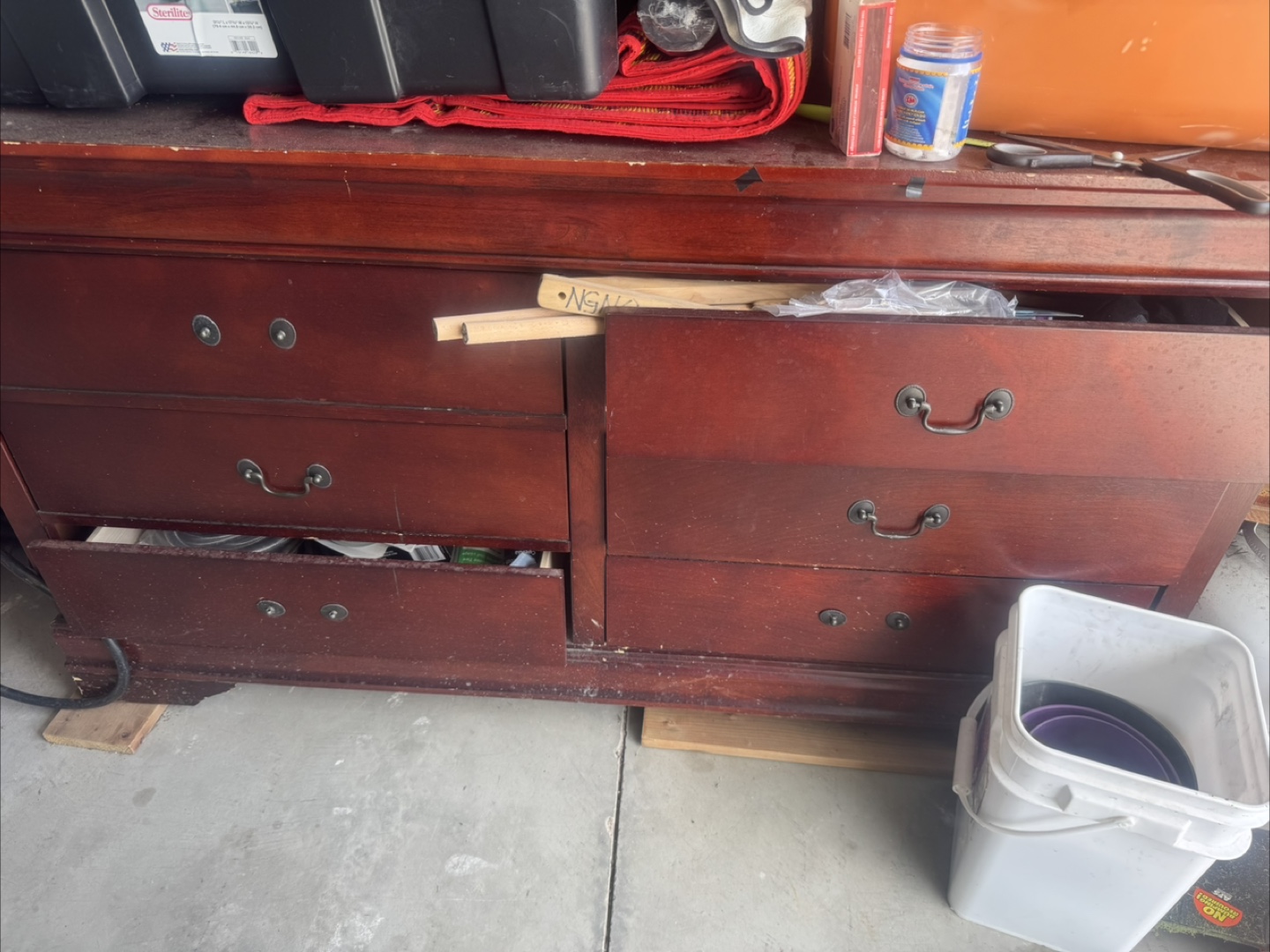 Bedside Table with Drawers and dresser with mirror - photo 3