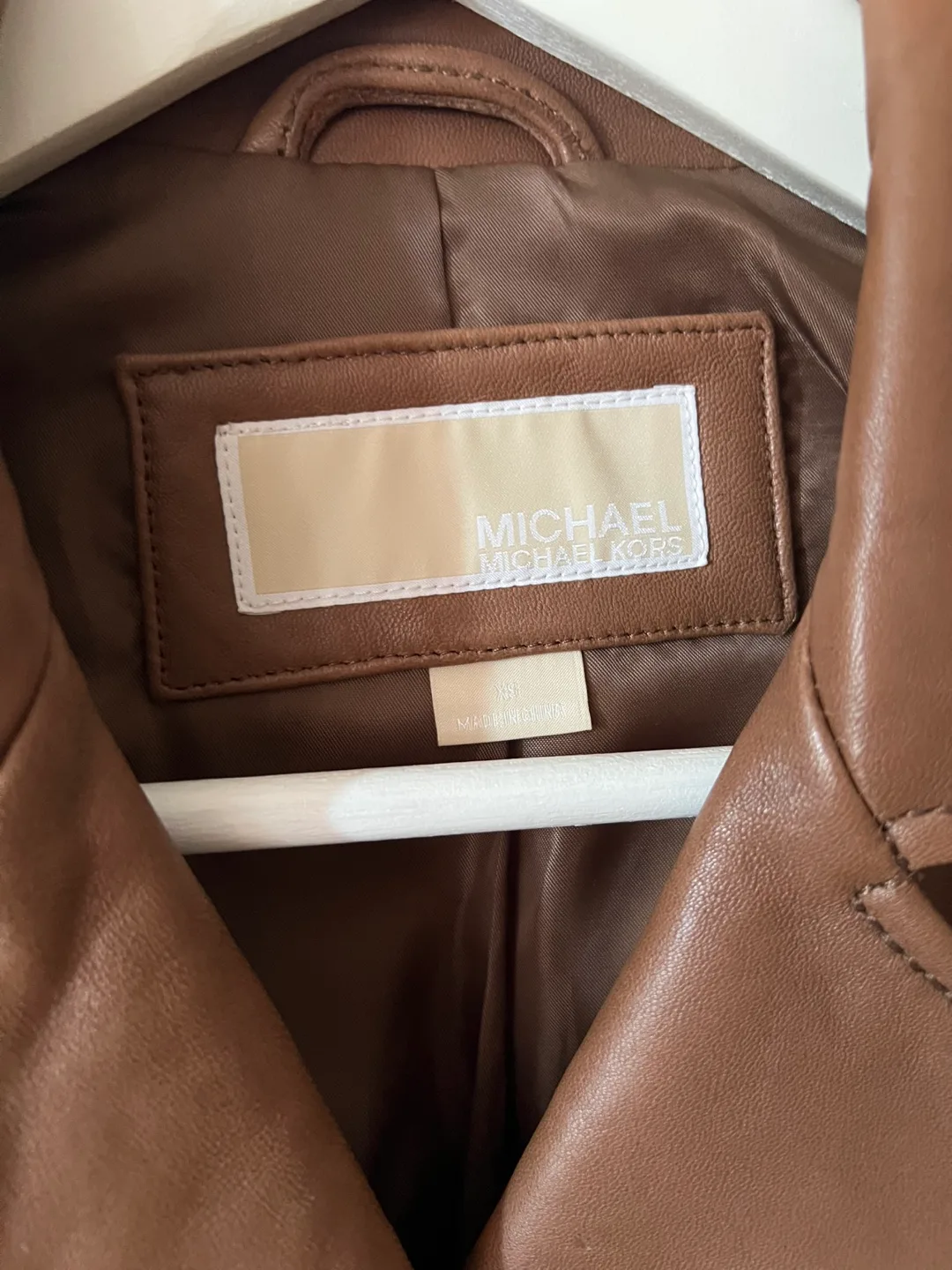 Michael Kors Brown Leather Jacket image indicator(3)