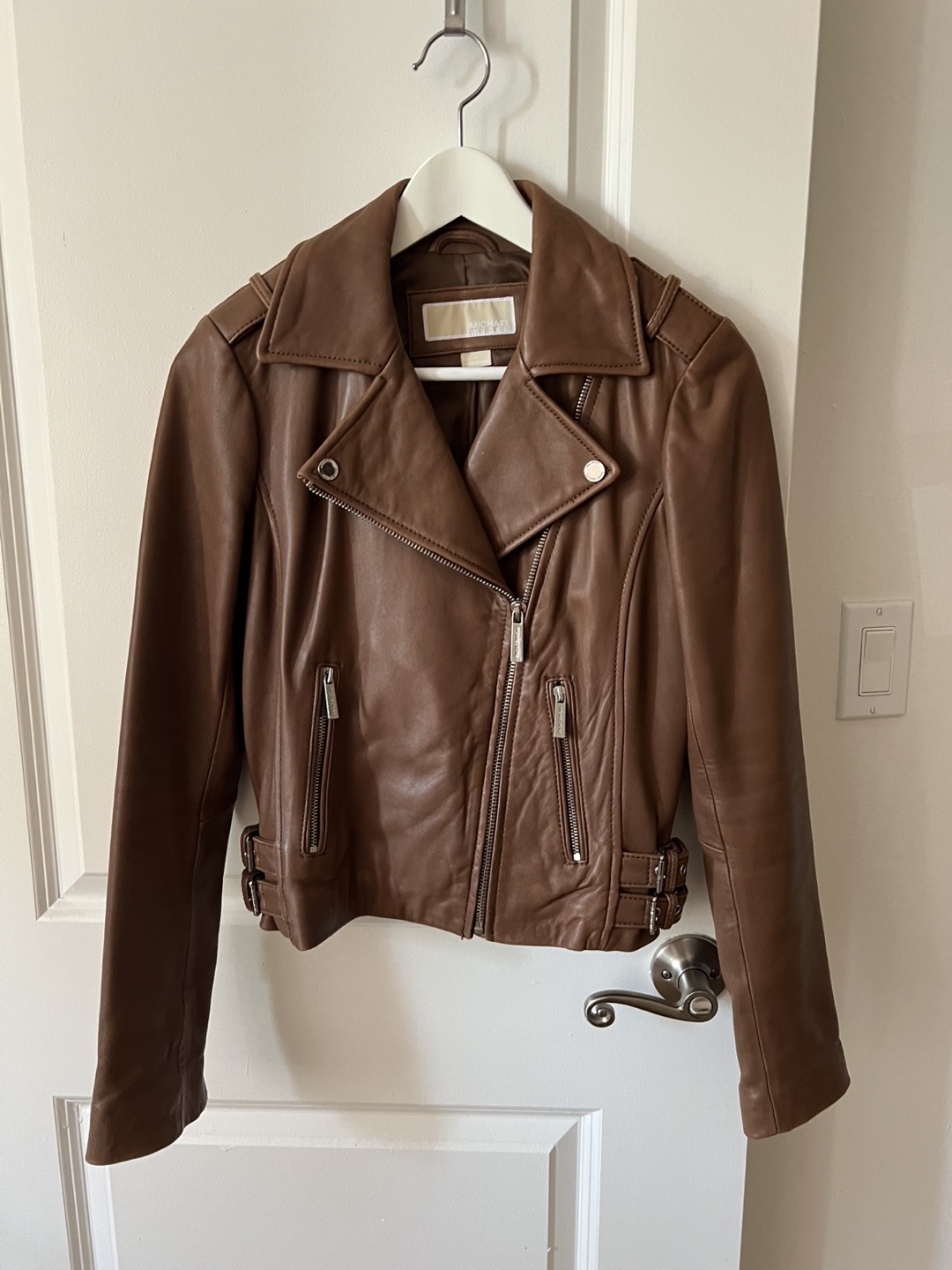 Michael Kors Brown Leather Jacket