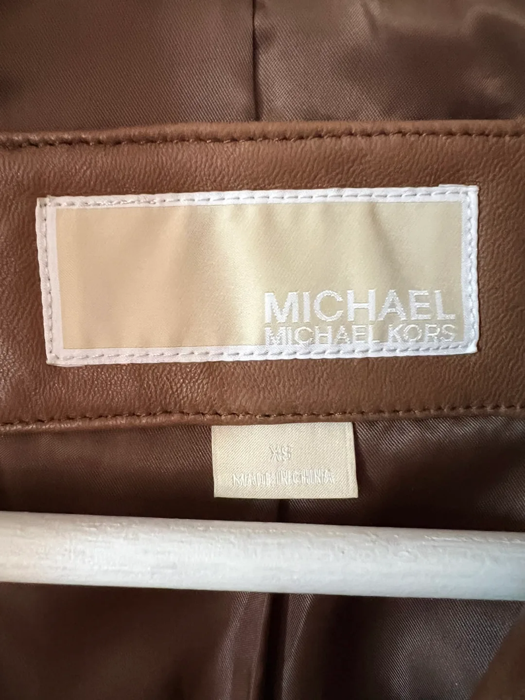 Michael Kors Brown Leather Jacket image indicator(10)