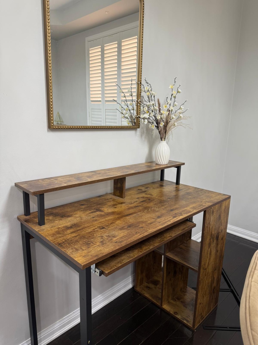 Wood and Metal Desk