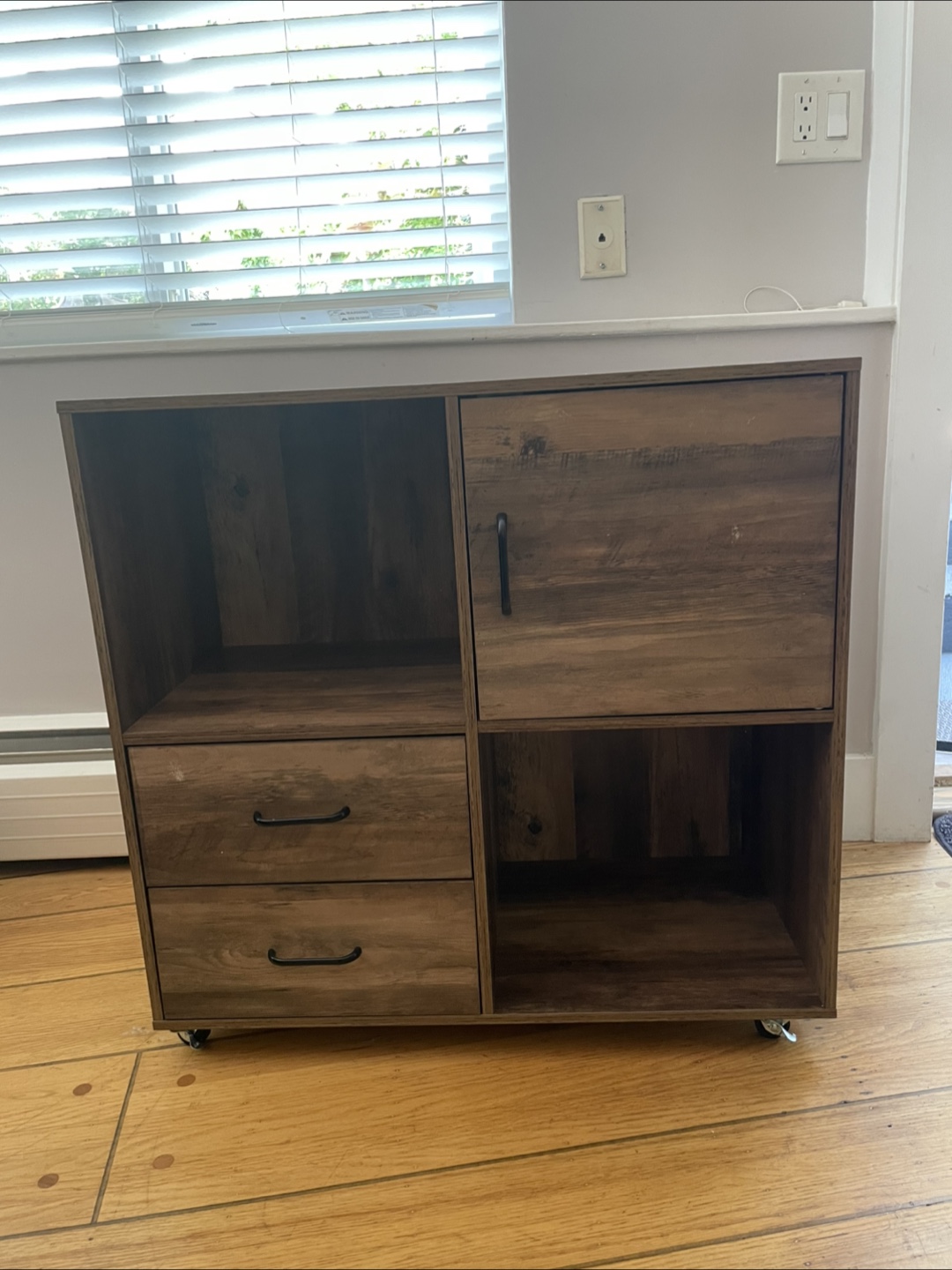 Wood Finish Storage & Display Cabinet