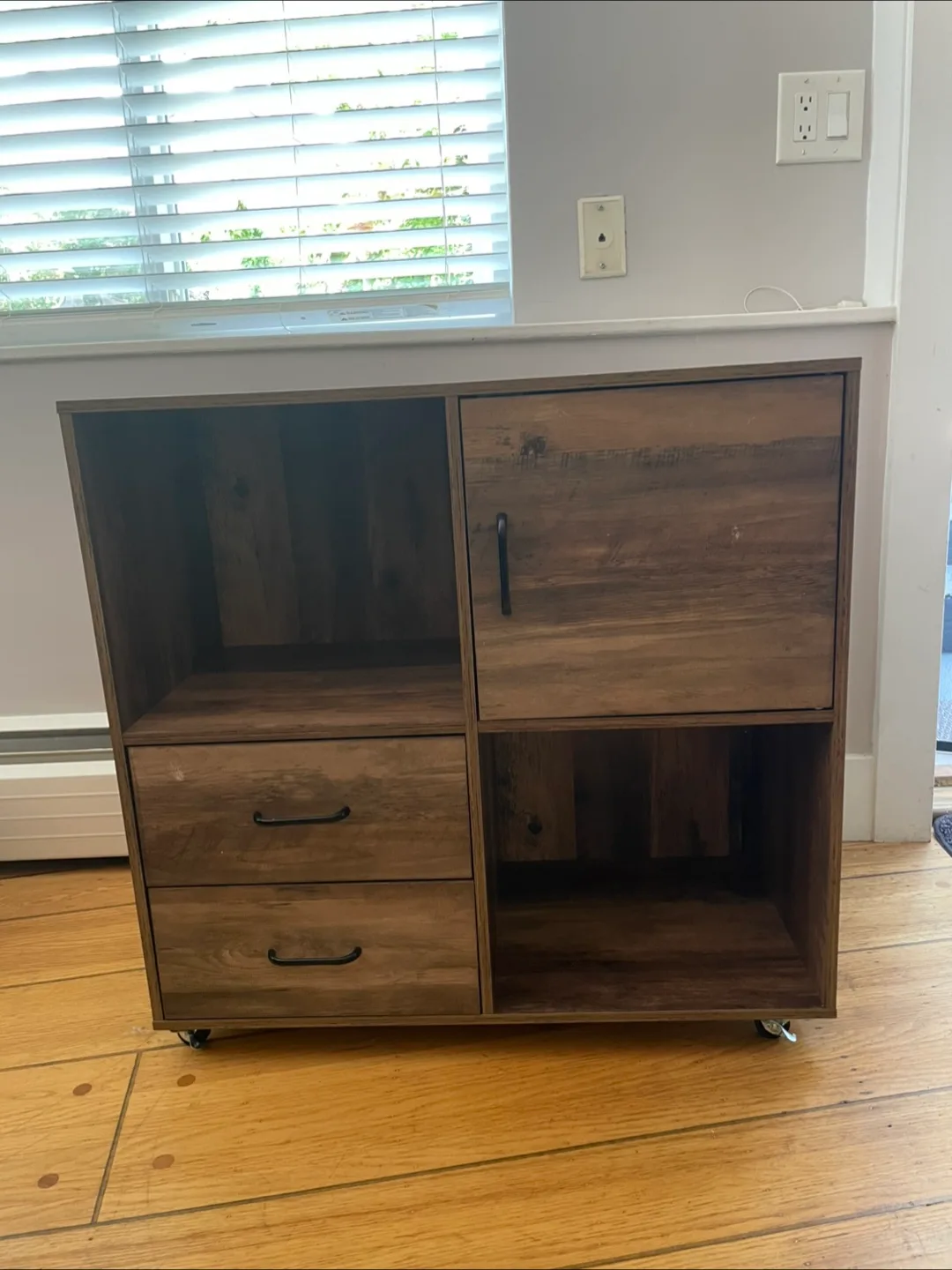 Wood Finish Storage & Display Cabinet