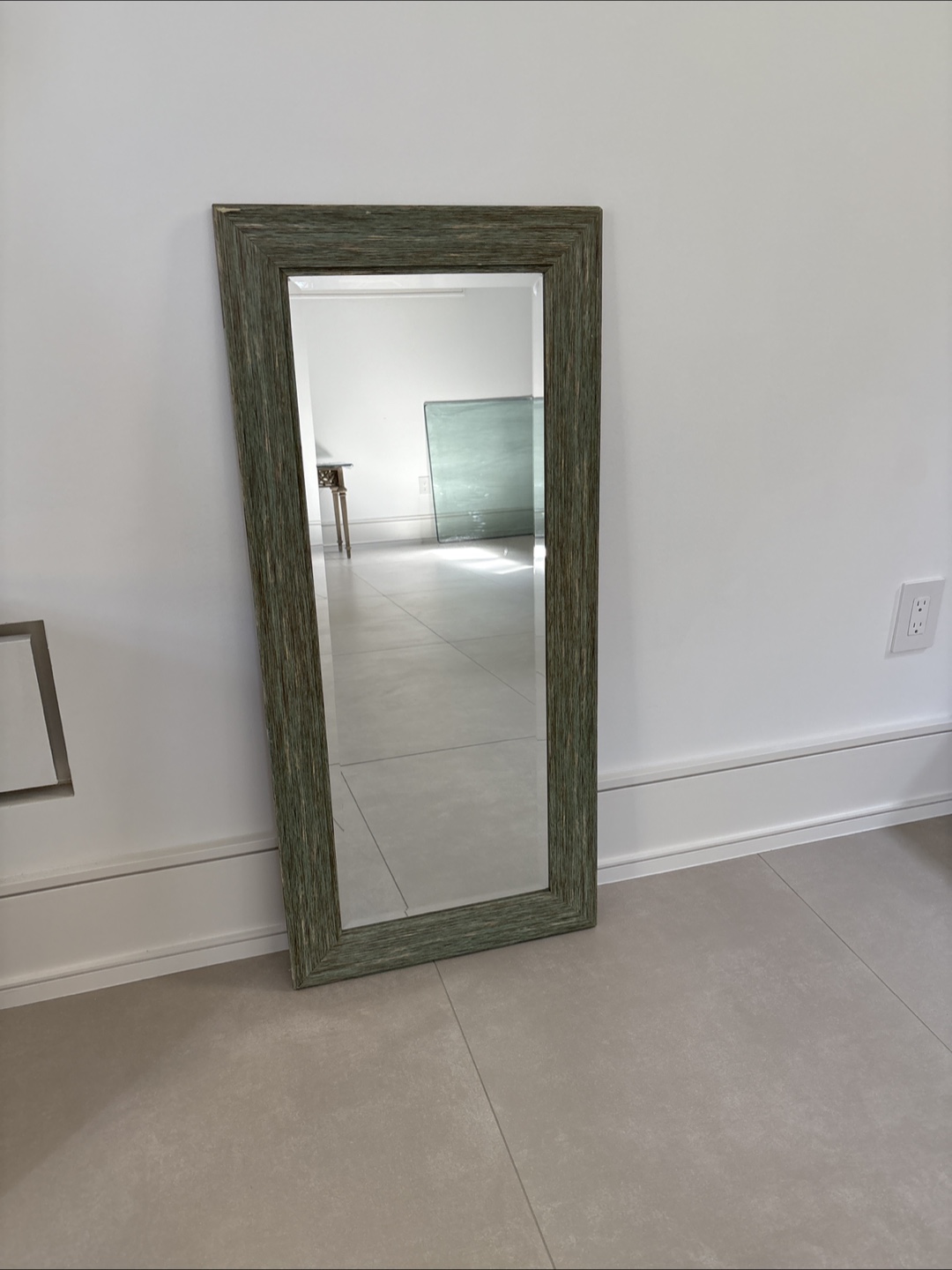 Green Rustic Framed Mirror