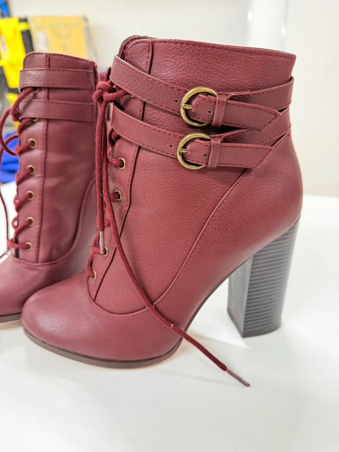 Maroon Heeled Boots thumbnail