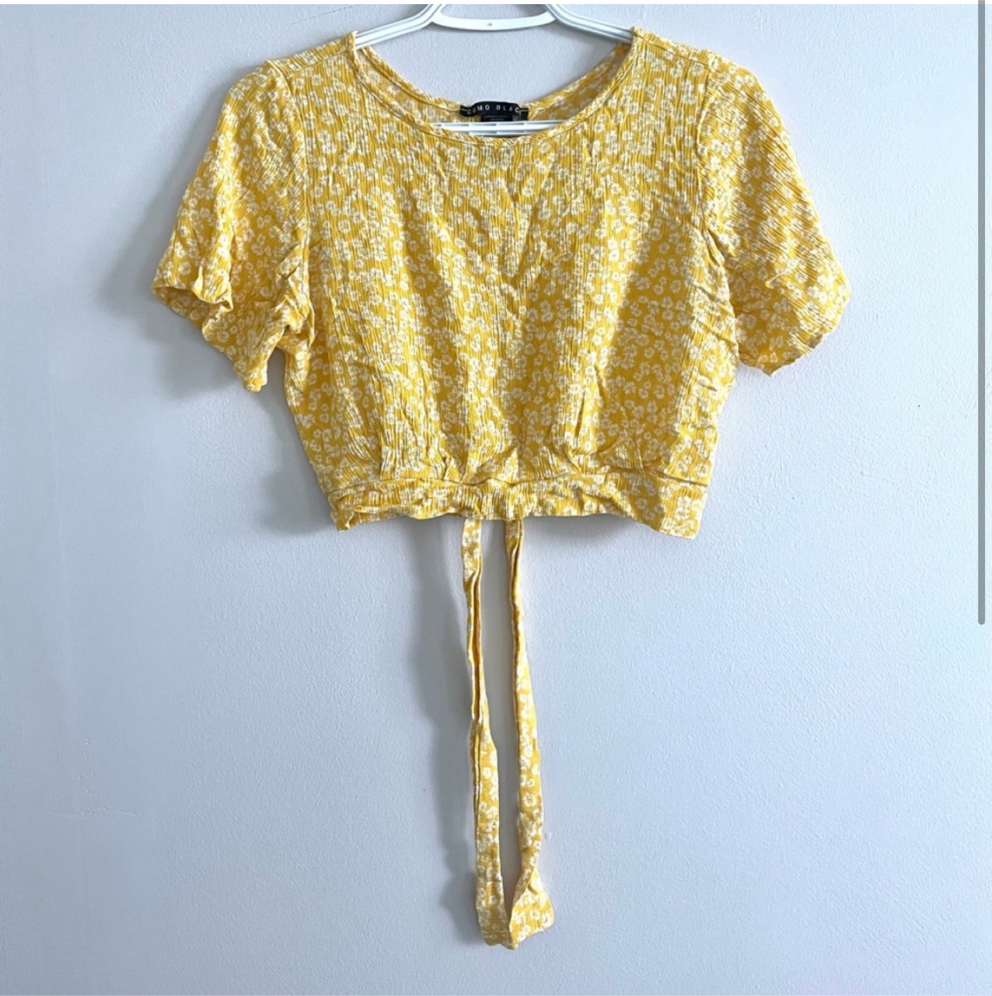 Yellow Floral Crop Top size medium