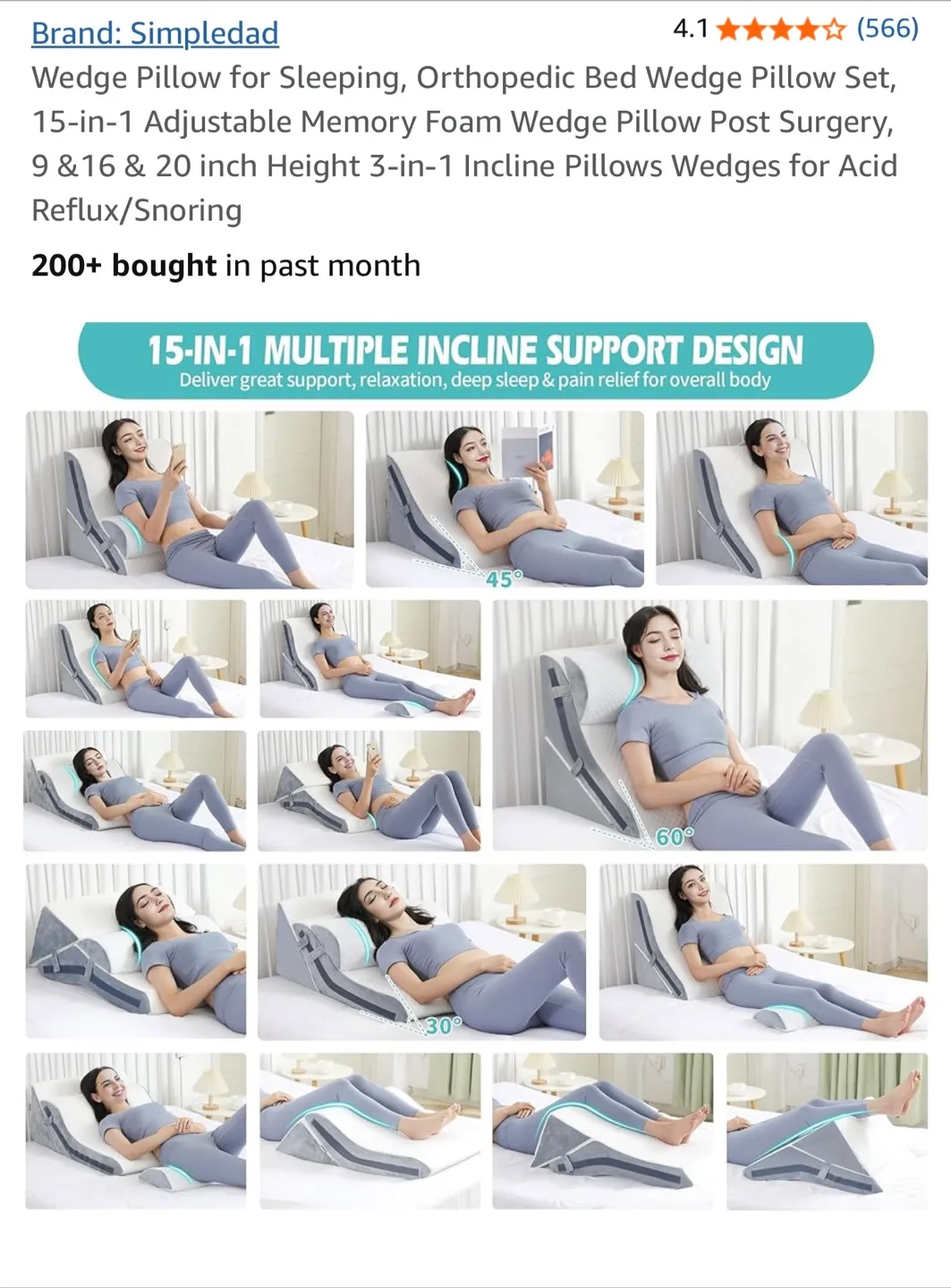 Wedge Pillow for Support
