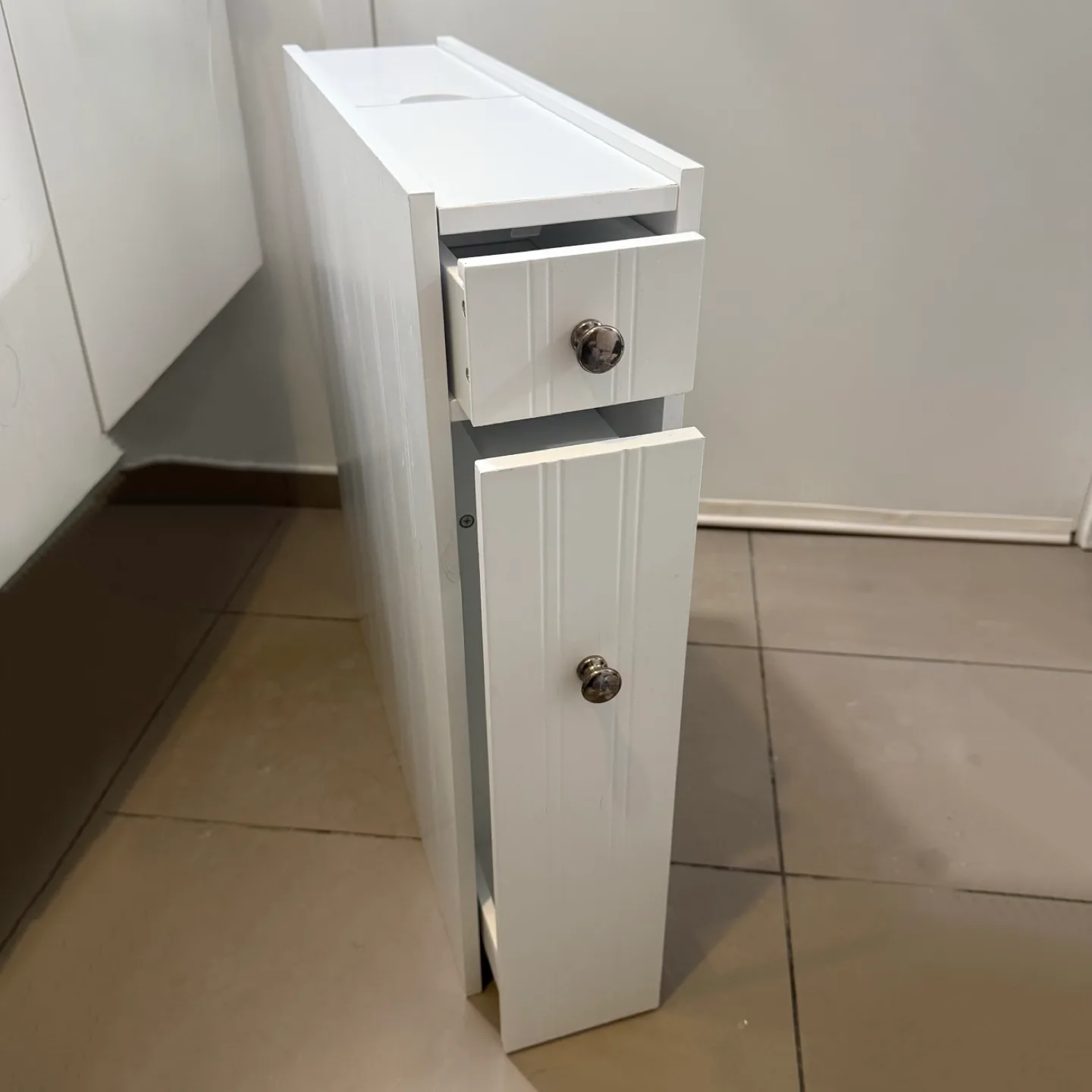 White Slim Storage Cabinet with Drawers 🥕 thumbnail