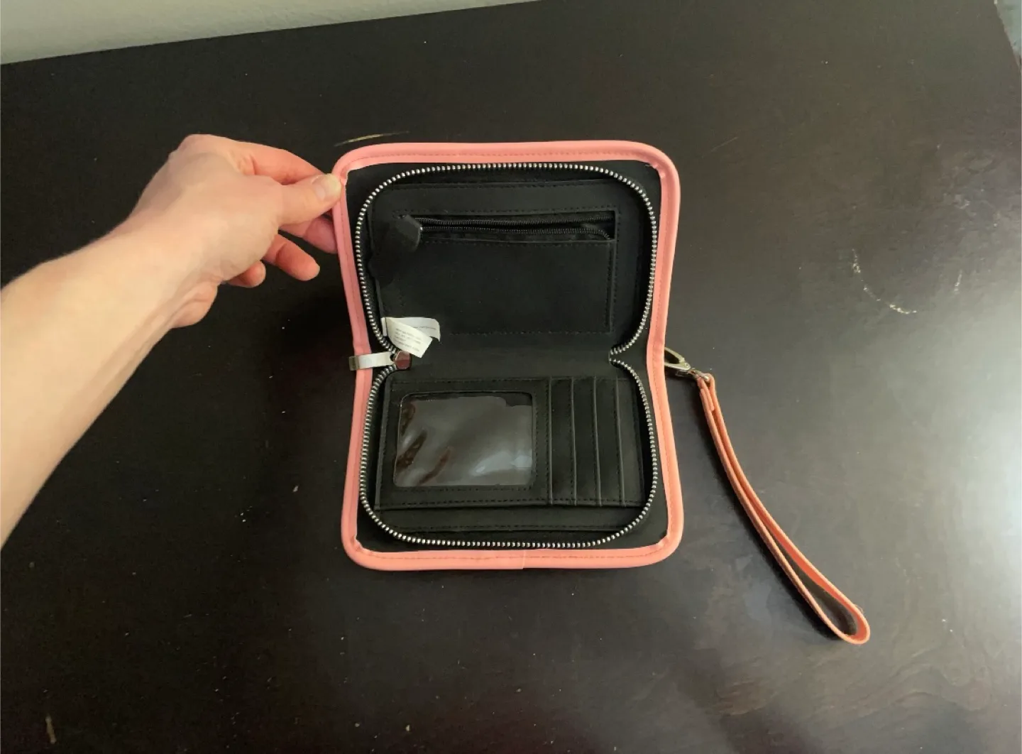 💚 Pink and Black Phone Holder Wallet wristlet image indicator(2)