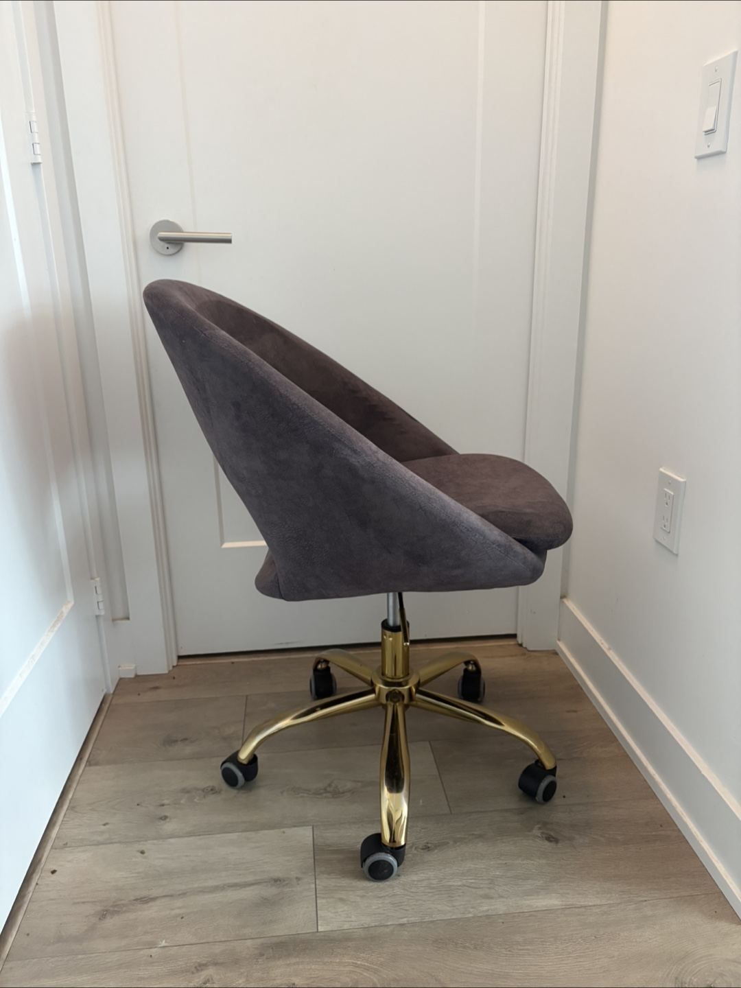 Modern Velvet Task Chair Gray - photo 2