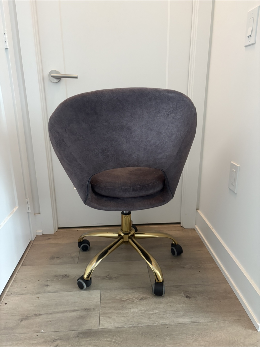Modern Velvet Task Chair Gray - photo 3