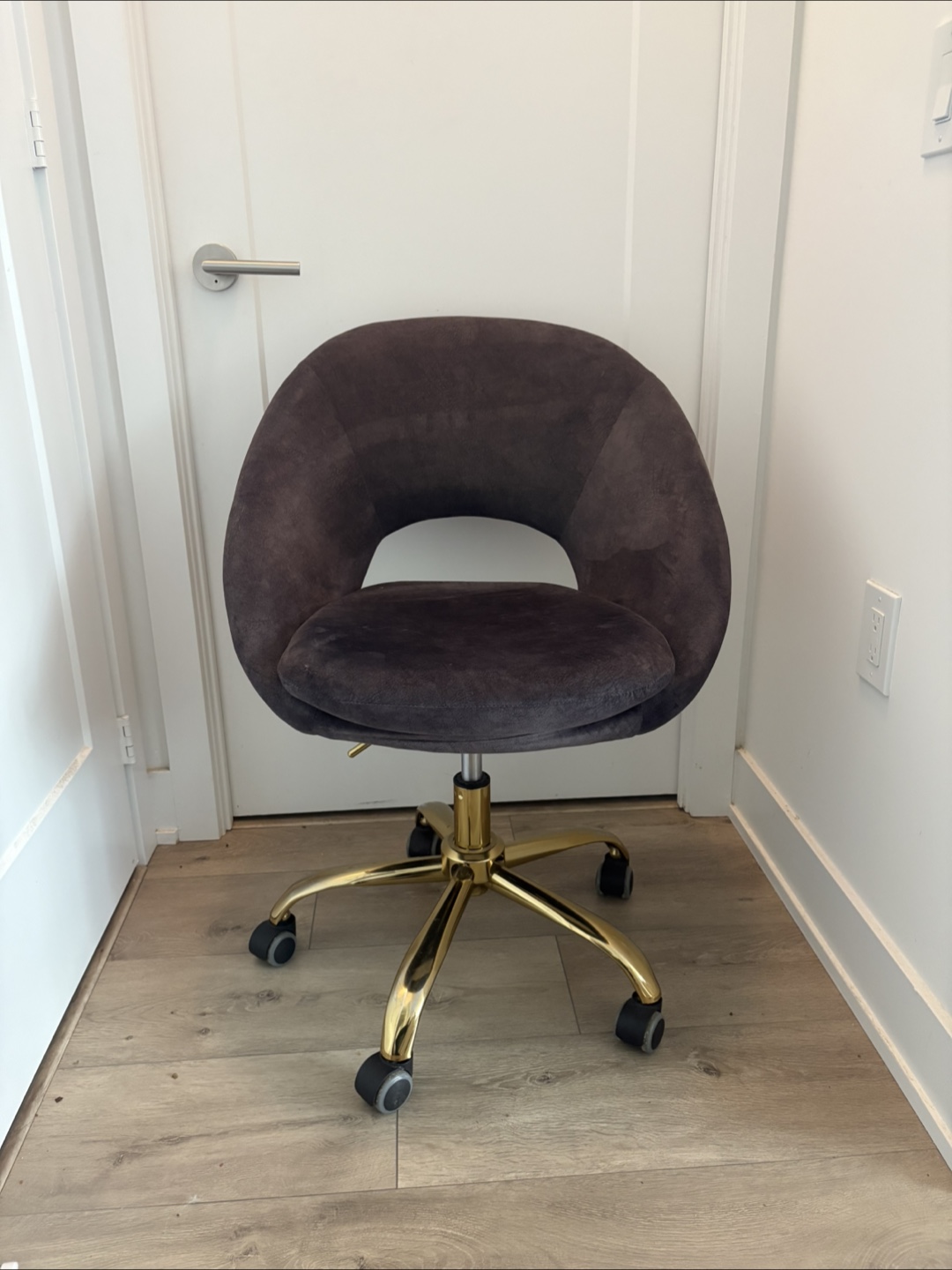 Modern Velvet Task Chair Gray