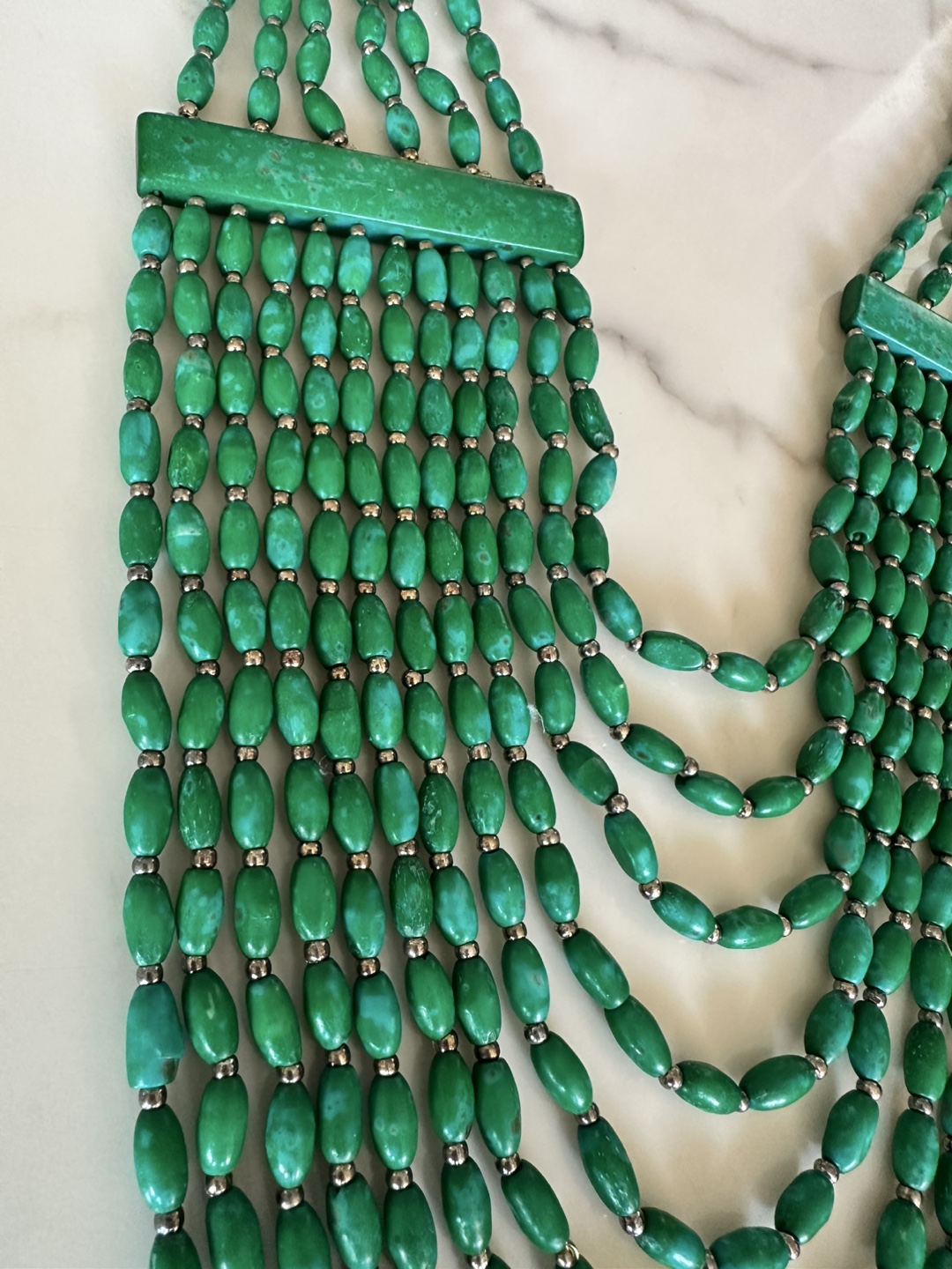 Artisan Bovine Green Bead Necklace - photo 5