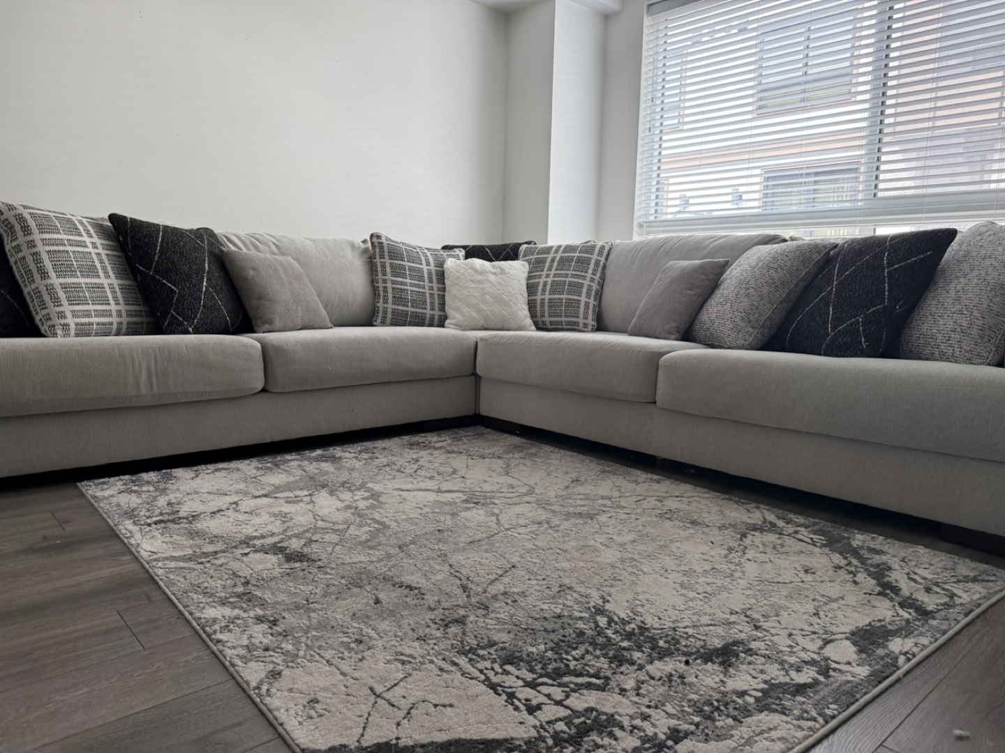 Barely Corner Sectional Couch with Pillows and ottoman - photo 3