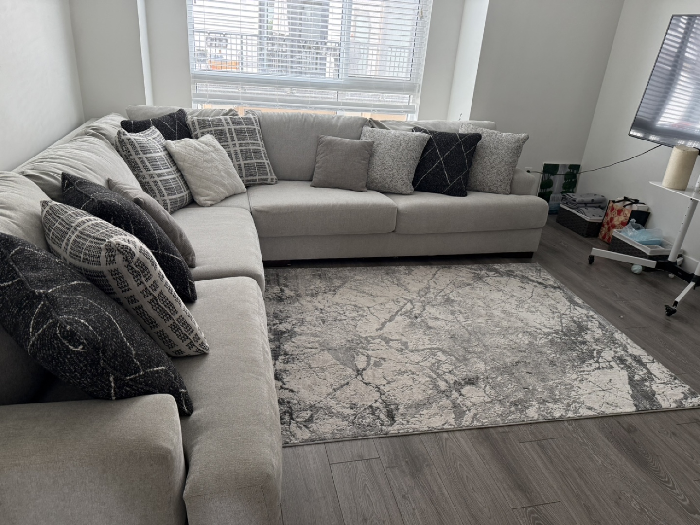 Barely Corner Sectional Couch with Pillows and ottoman - photo 5