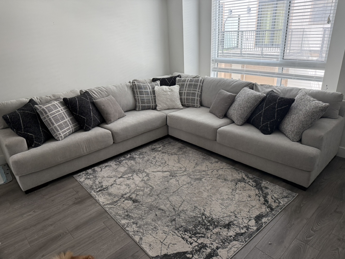 Barely Corner Sectional Couch with Pillows and ottoman - photo 2