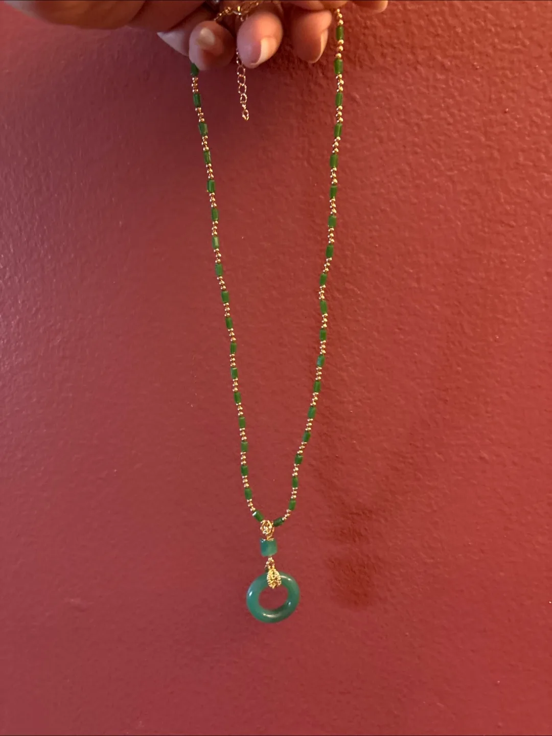 Green jade Pendant Necklace image indicator(5)