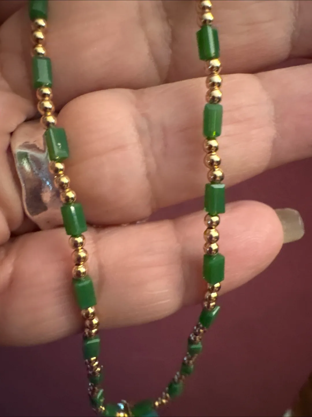 Green jade Pendant Necklace image indicator(4)
