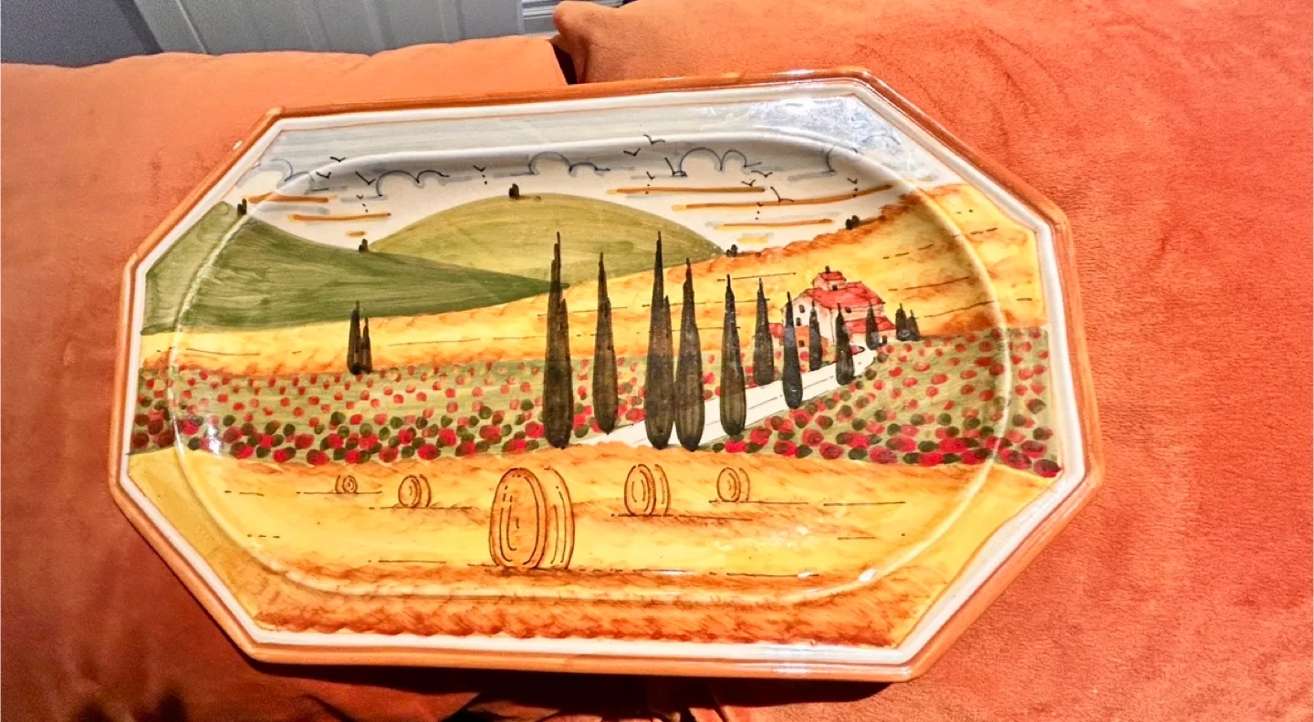 Italian Handpainted Ceramic Platter thumbnail
