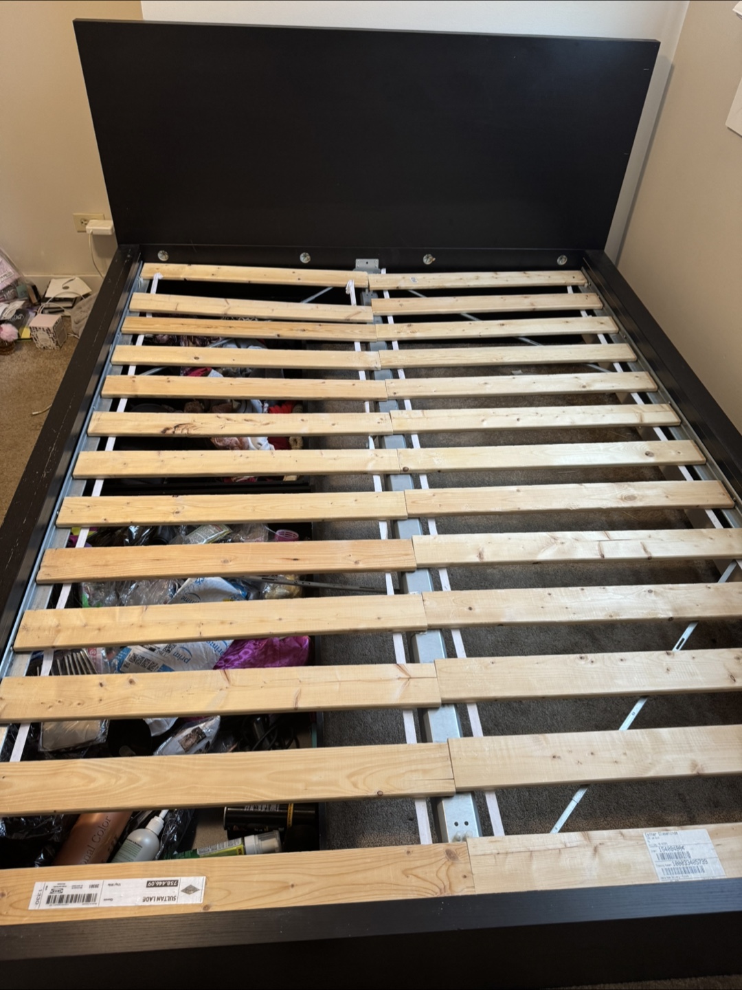 Black Bed Frame with Storage