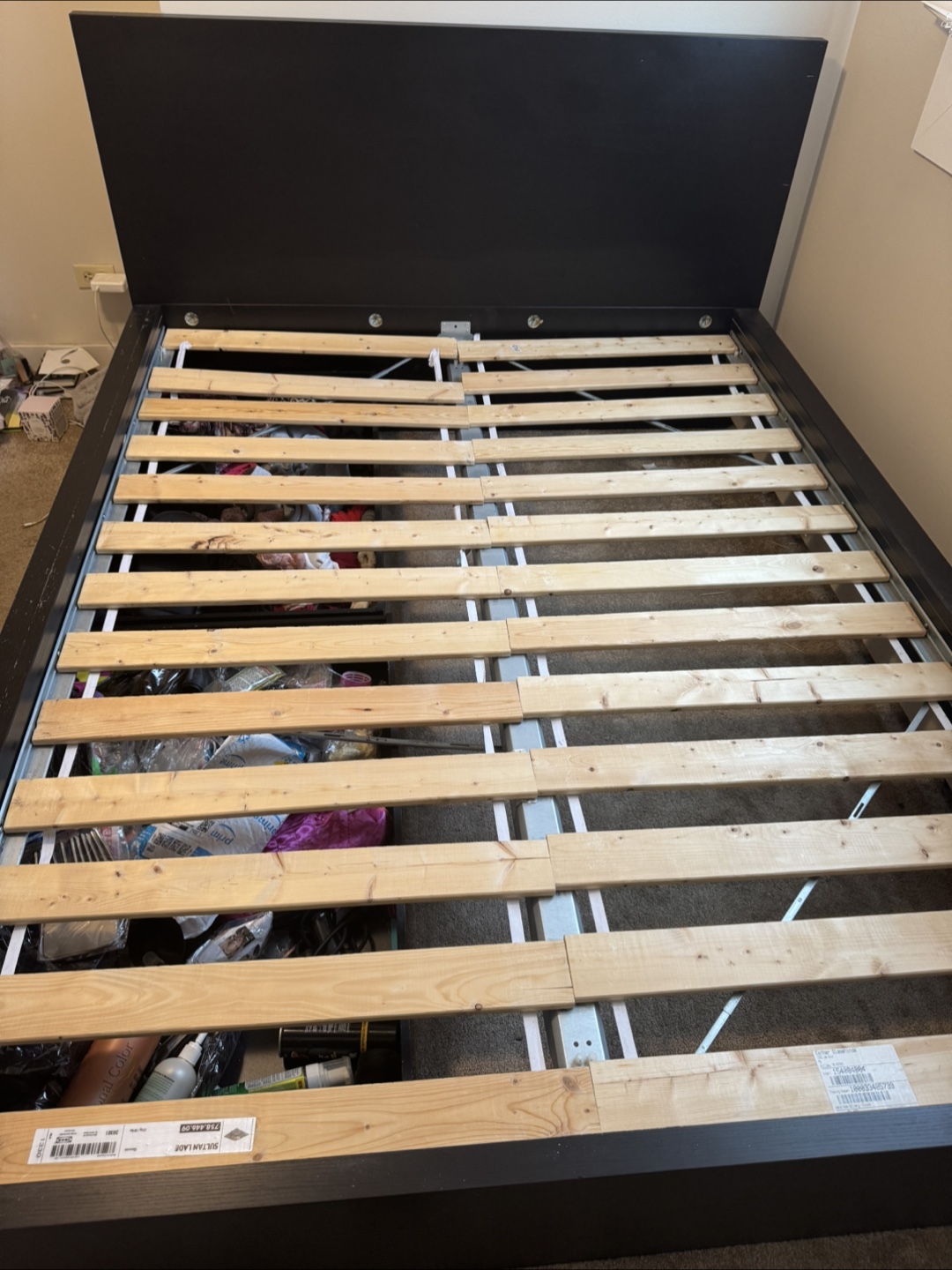 Black Bed Frame with Storage - photo 4