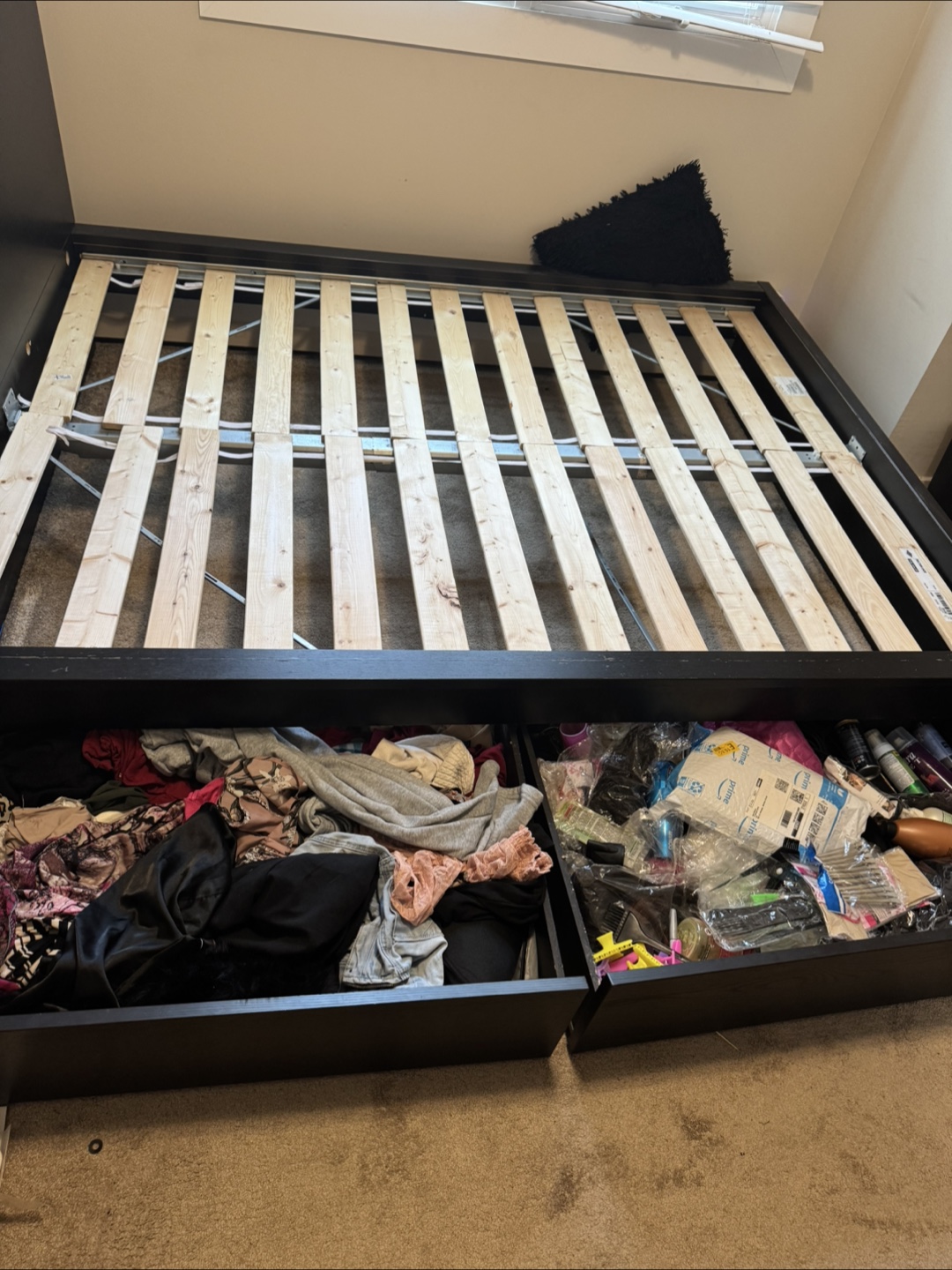 Black Bed Frame with Storage - photo 2
