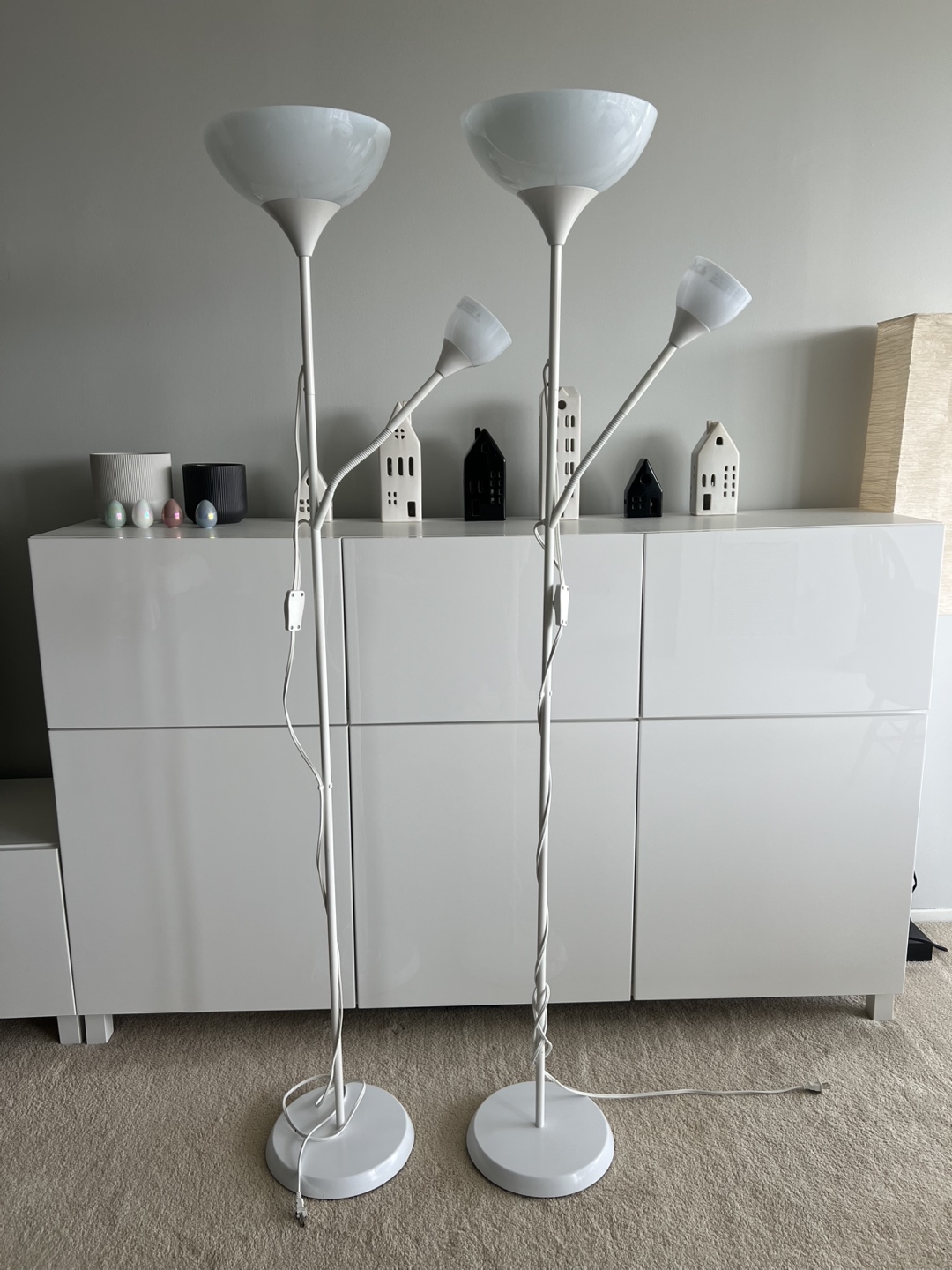 Two White Floor Lamps (price for both)
