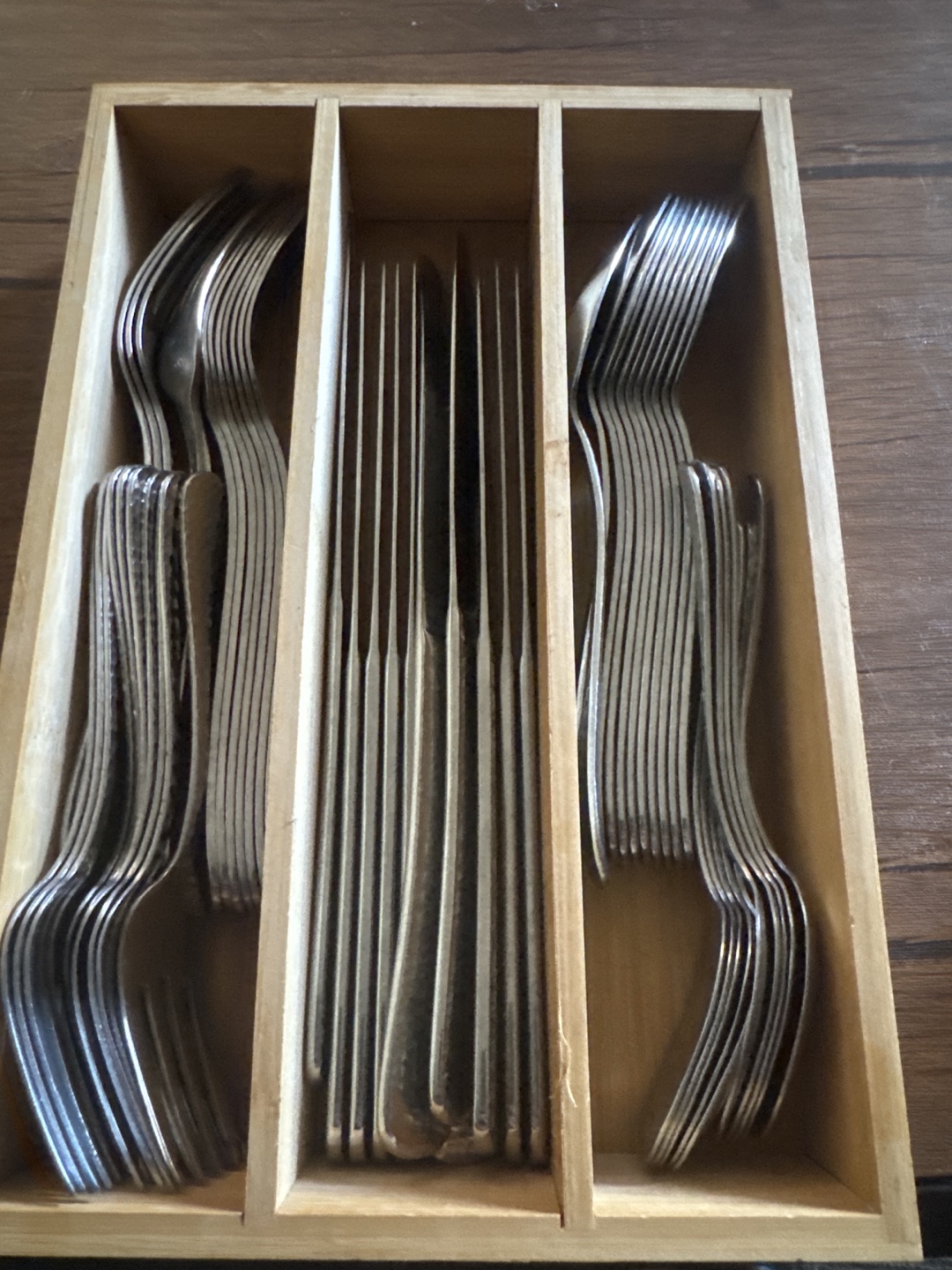 Silverware Set in Wooden Organizer - photo 2