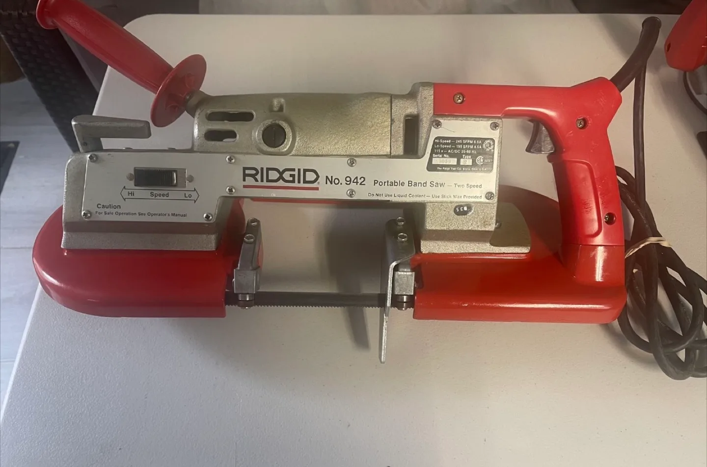 RIDGID No. 942 Portable Band Saw - Two Speed thumbnail