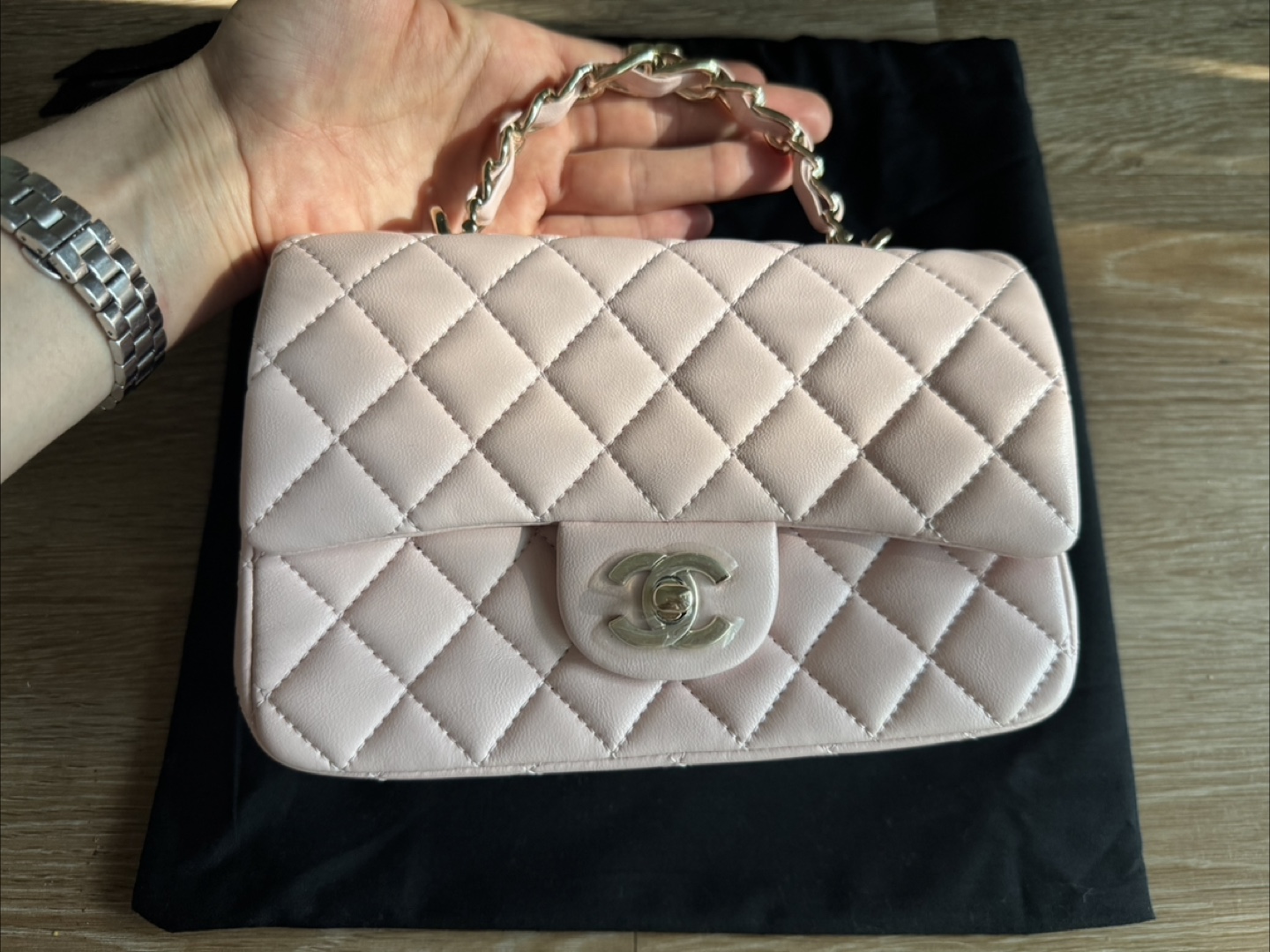 Chanel Pink Quilted Handbag
