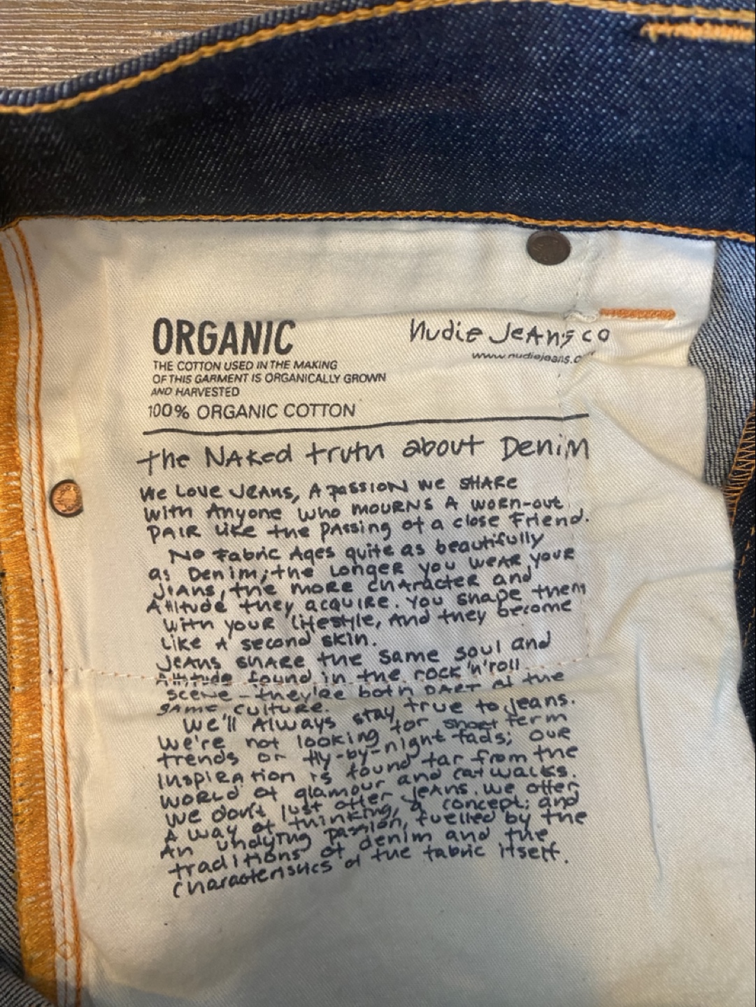 Nudie Jeans Co. Organic Denim Jeans - Size 30/34 - photo 4