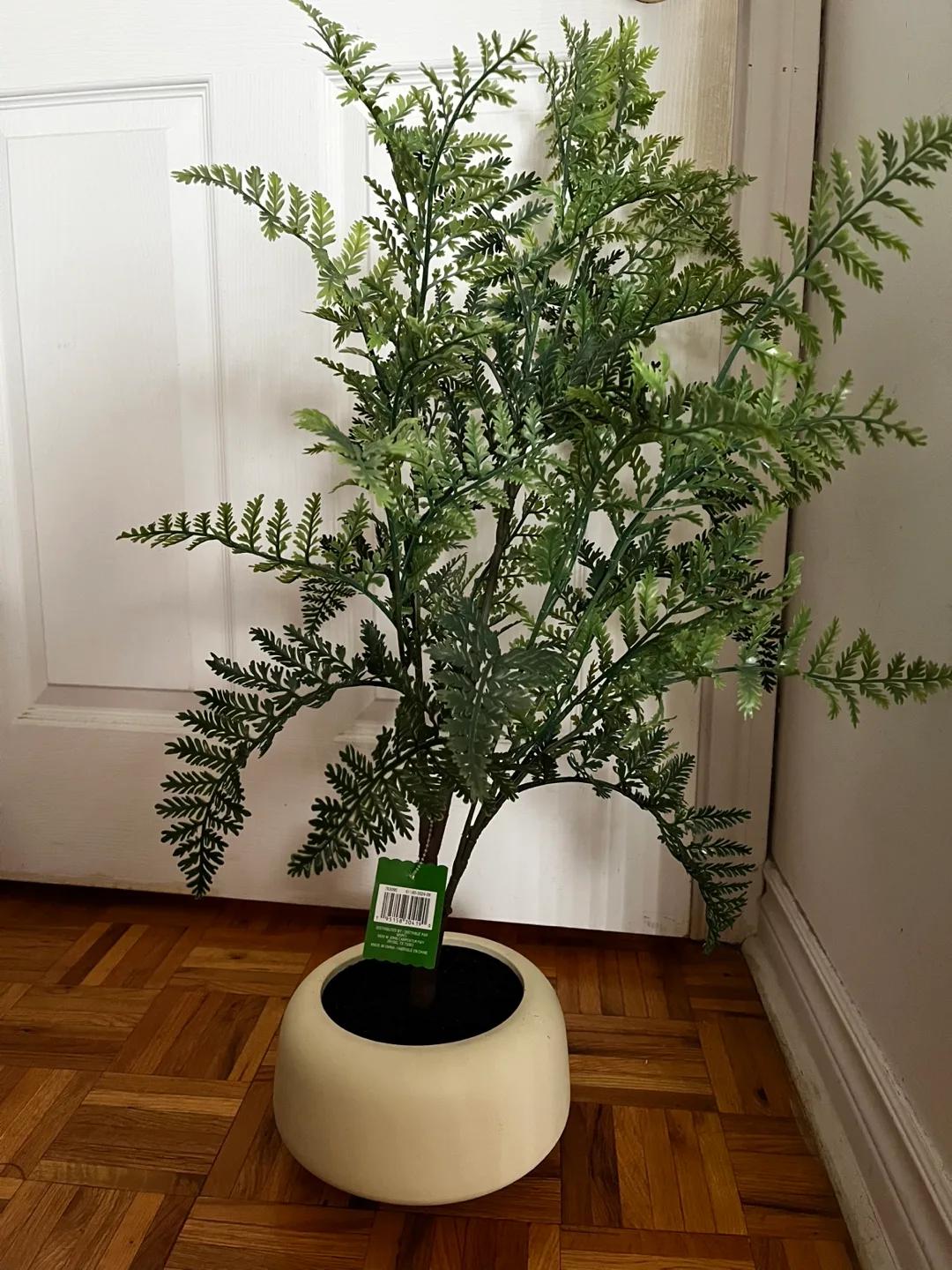 🥕(New w tag) Artificial Fern Plant in a White Pot 27” thumbnail