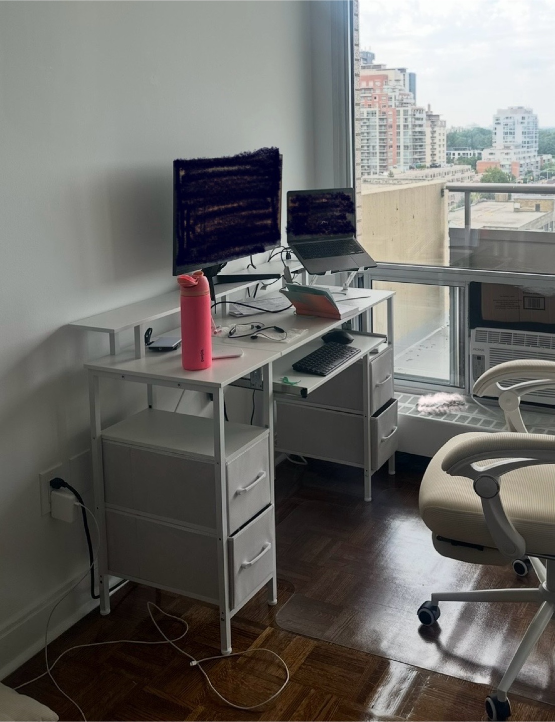 White Desk with Fabric Drawers - sells for $160 online! - photo 3