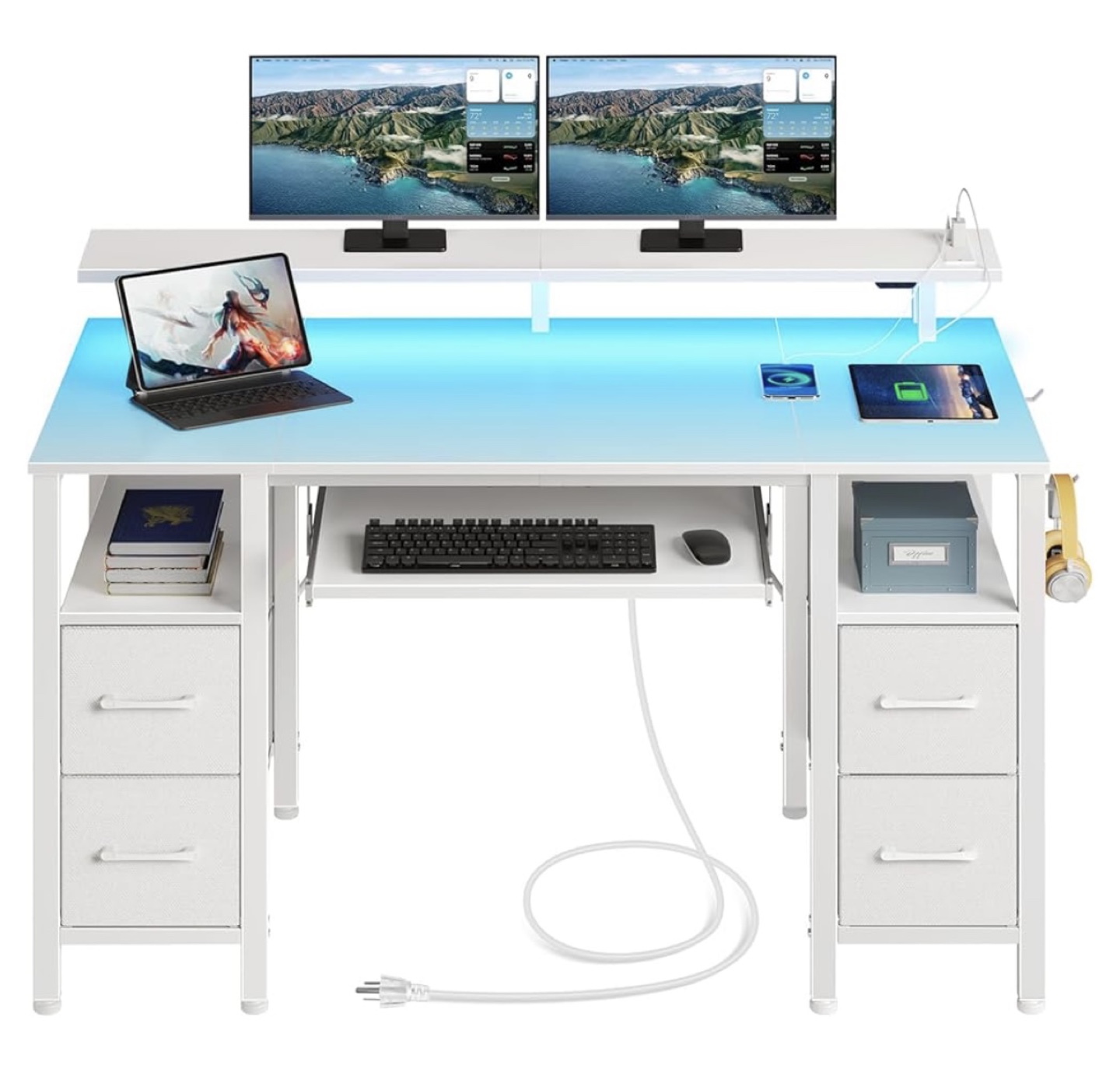 White Desk with Fabric Drawers - sells for $160 online! - photo 5
