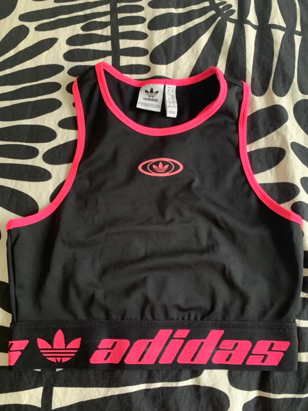 Adidas Black and Pink Sports Bra thumbnail