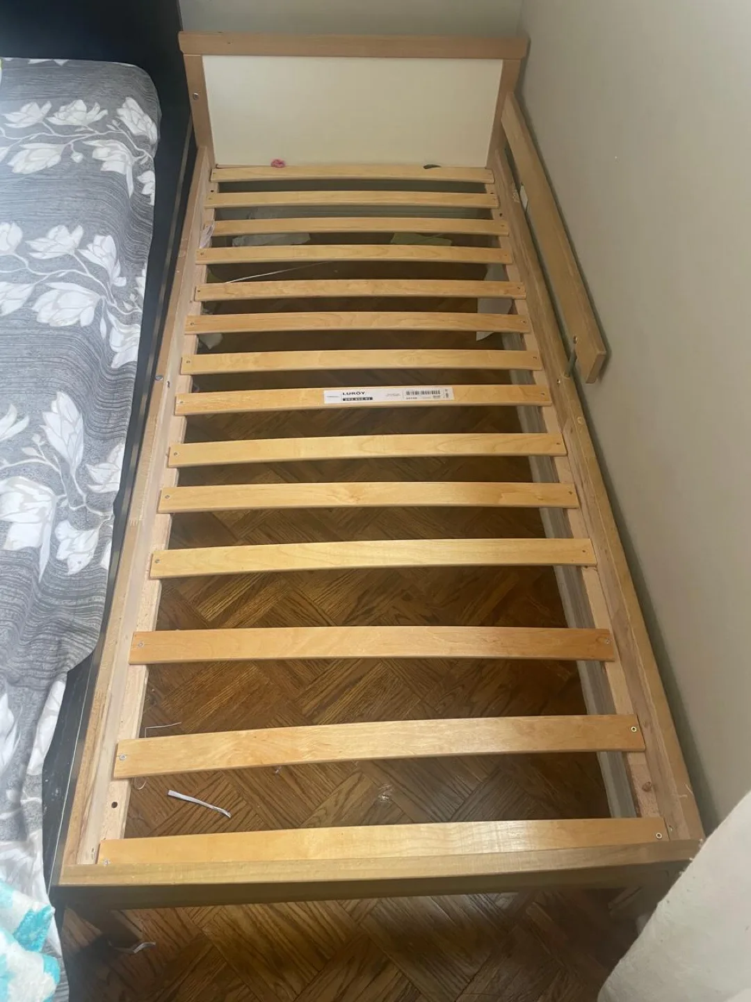IKEA Single bed frame with mattress and washable cover. thumbnail