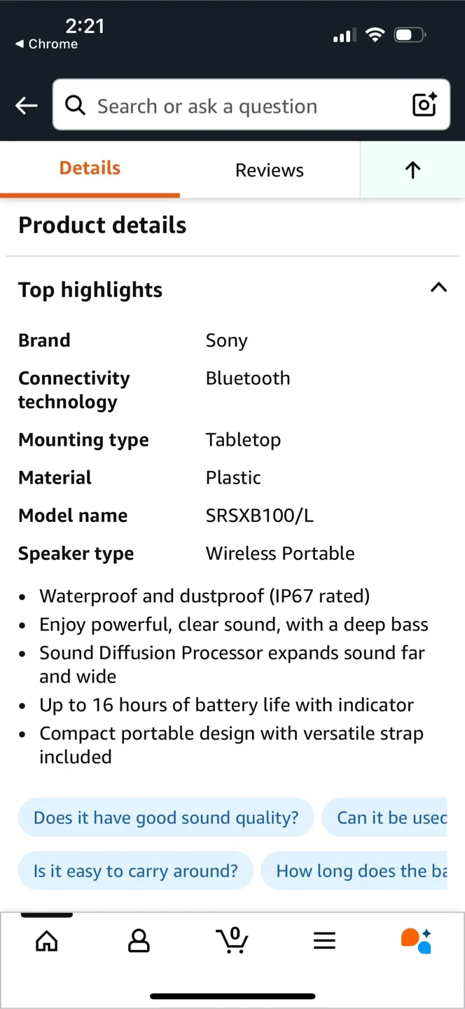 Sony SRS-XB100 Portable Waterproof Bluetooth Speaker image indicator(5)