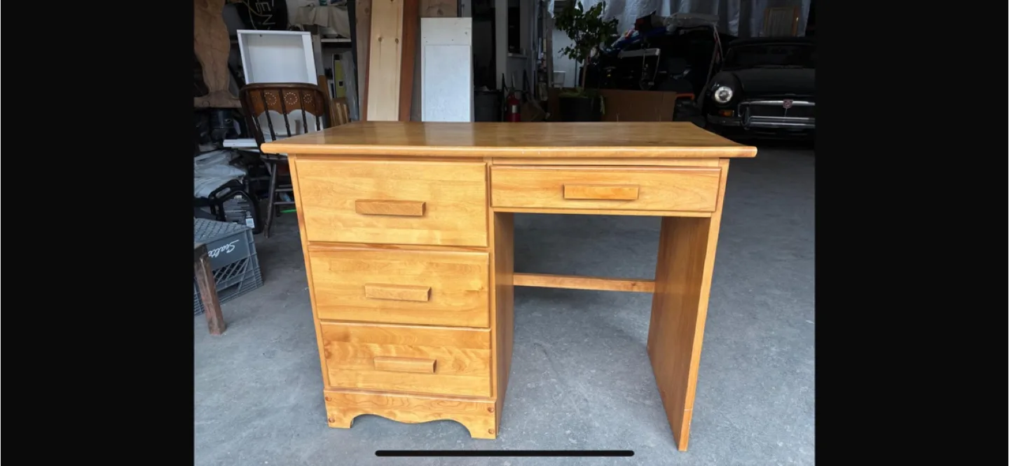 Wooden Desk with Drawers thumbnail