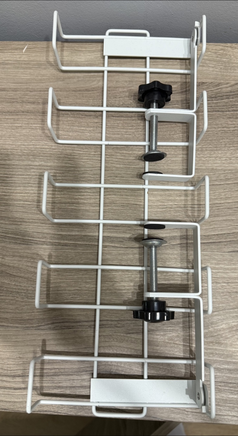 White Under Desk Cable Management Tray