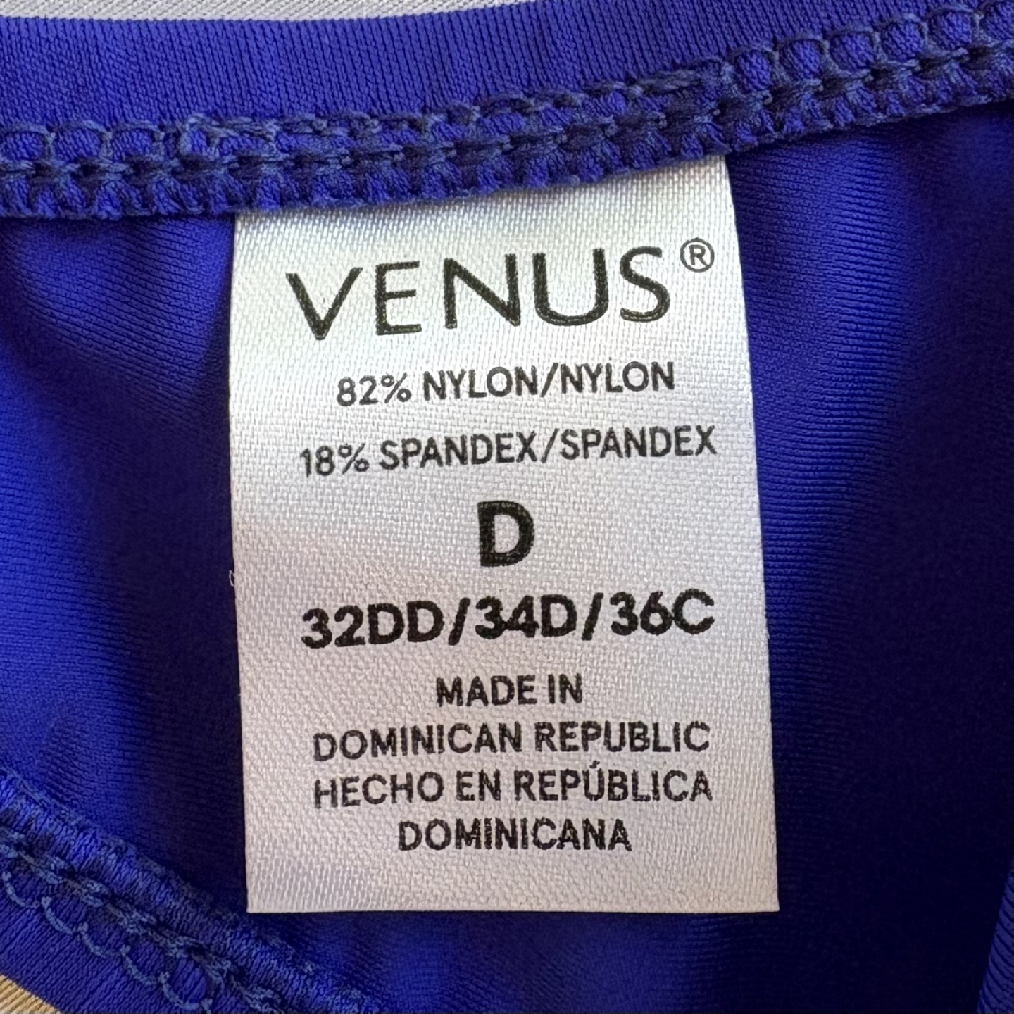 VENUS Blue Turquoise Colorblock Halter Bikini Swim Top Sz 36C - photo 4