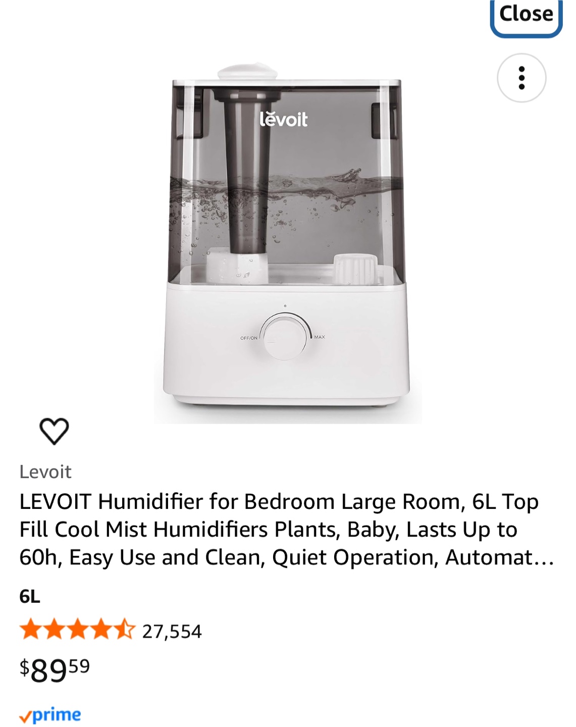 Levoit Cool Mist Humidifier