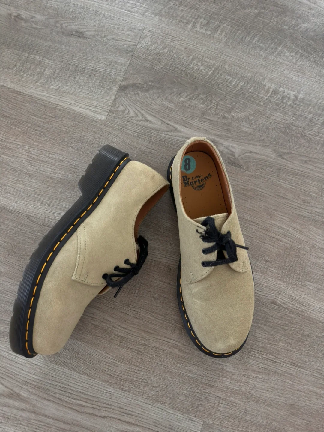 Dr. Martens Tan Suede Shoes thumbnail